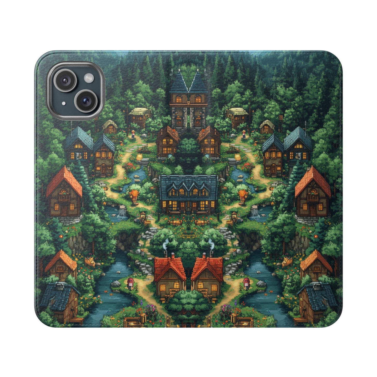 Pixel Forest Hamlet - Wallet Flip Case