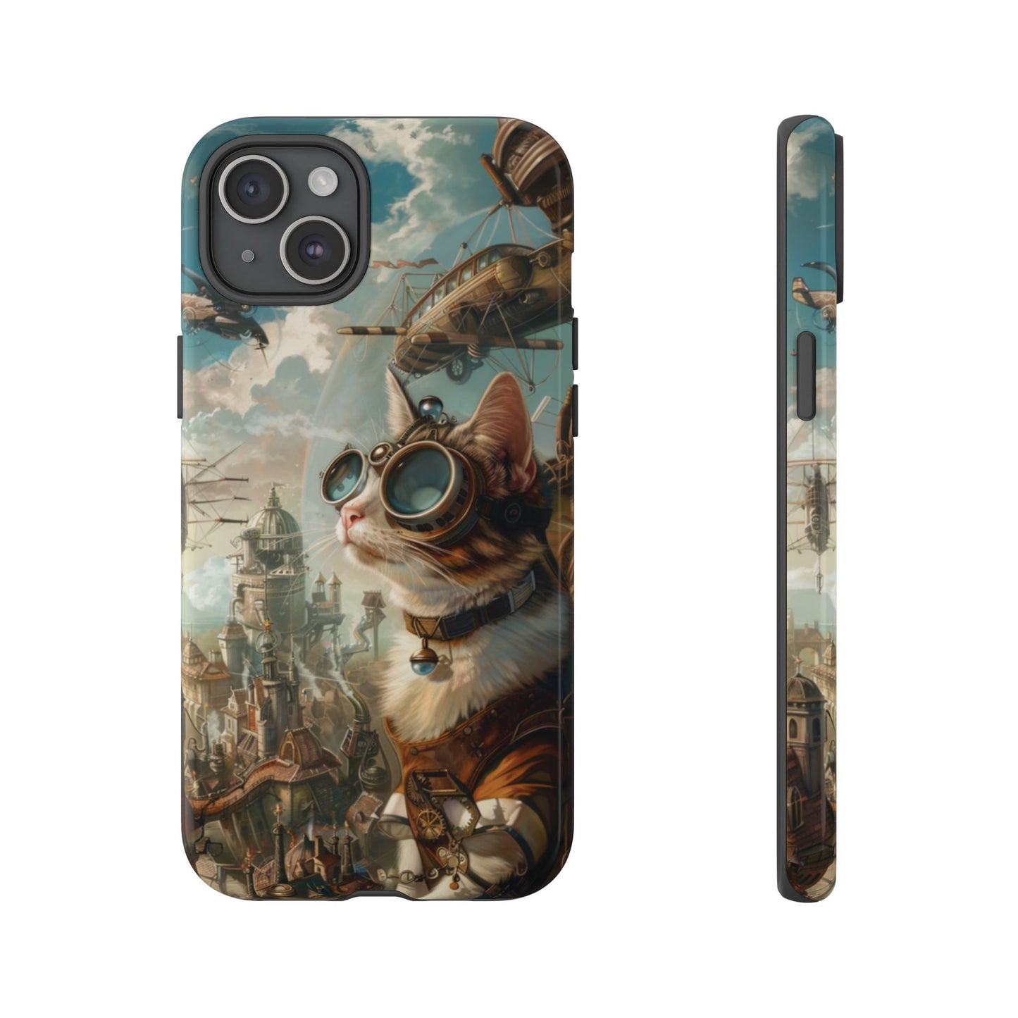 Steampunk Cat Adventurer - iPhone, Google Pixel, Samsung Galaxy