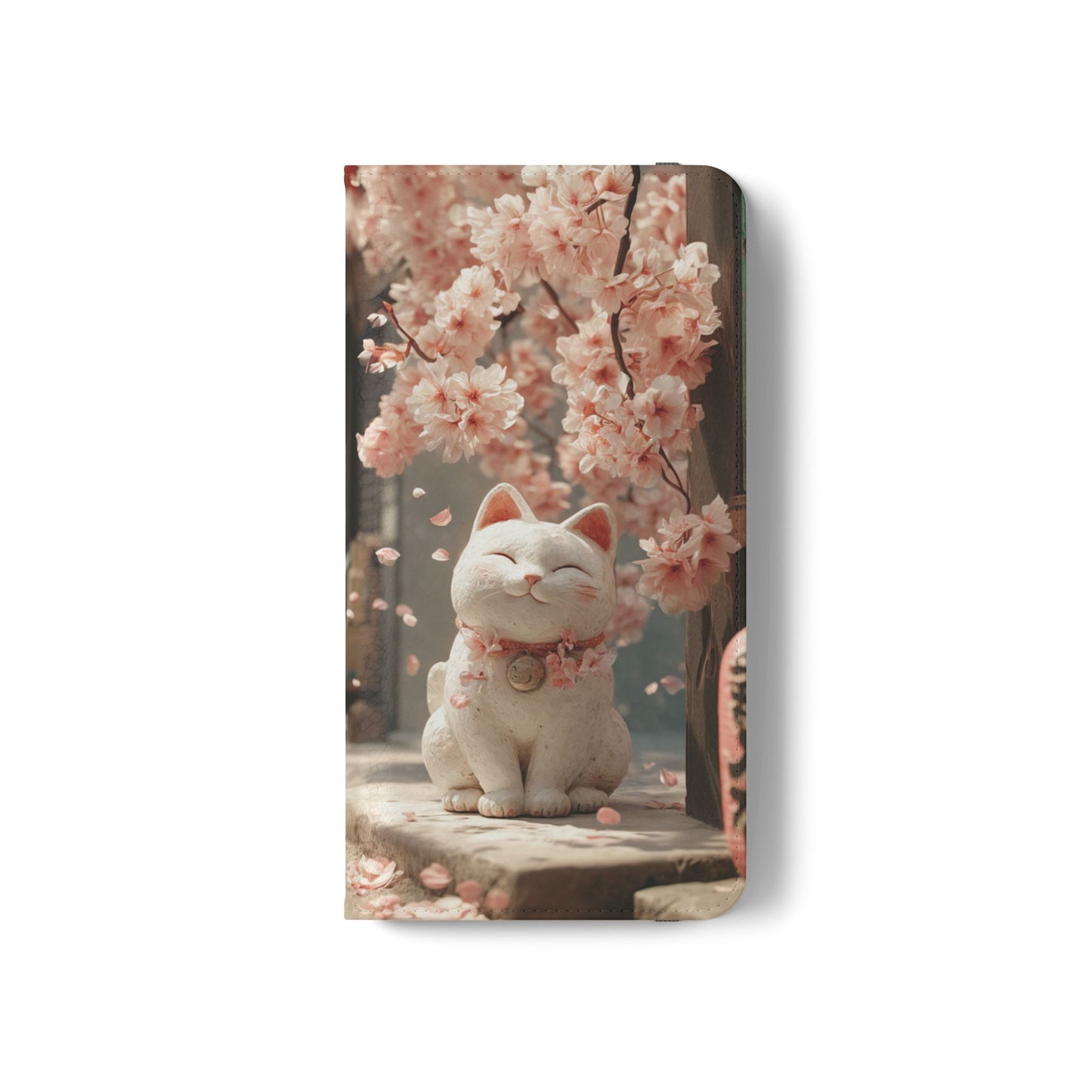 Sakura Lucky Cat - Wallet Flip Case