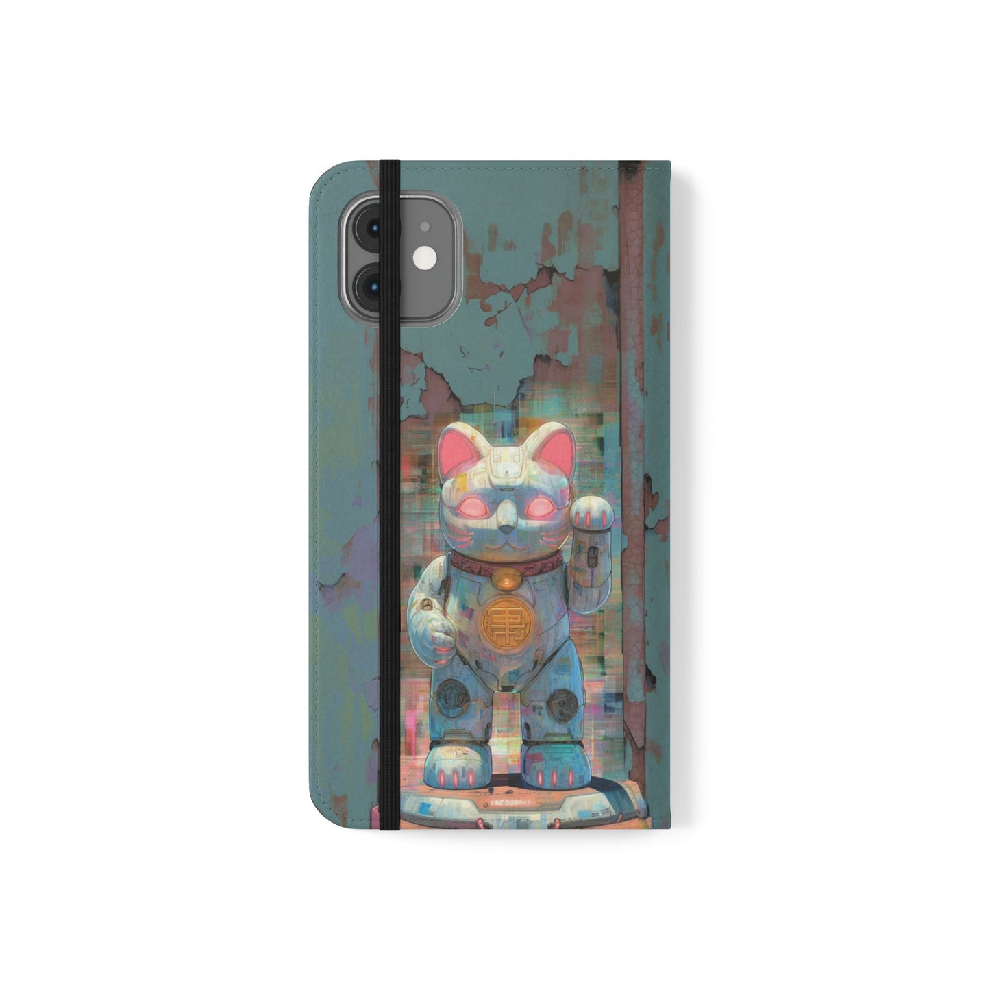Cyber Lucky Cat - Wallet Flip Case
