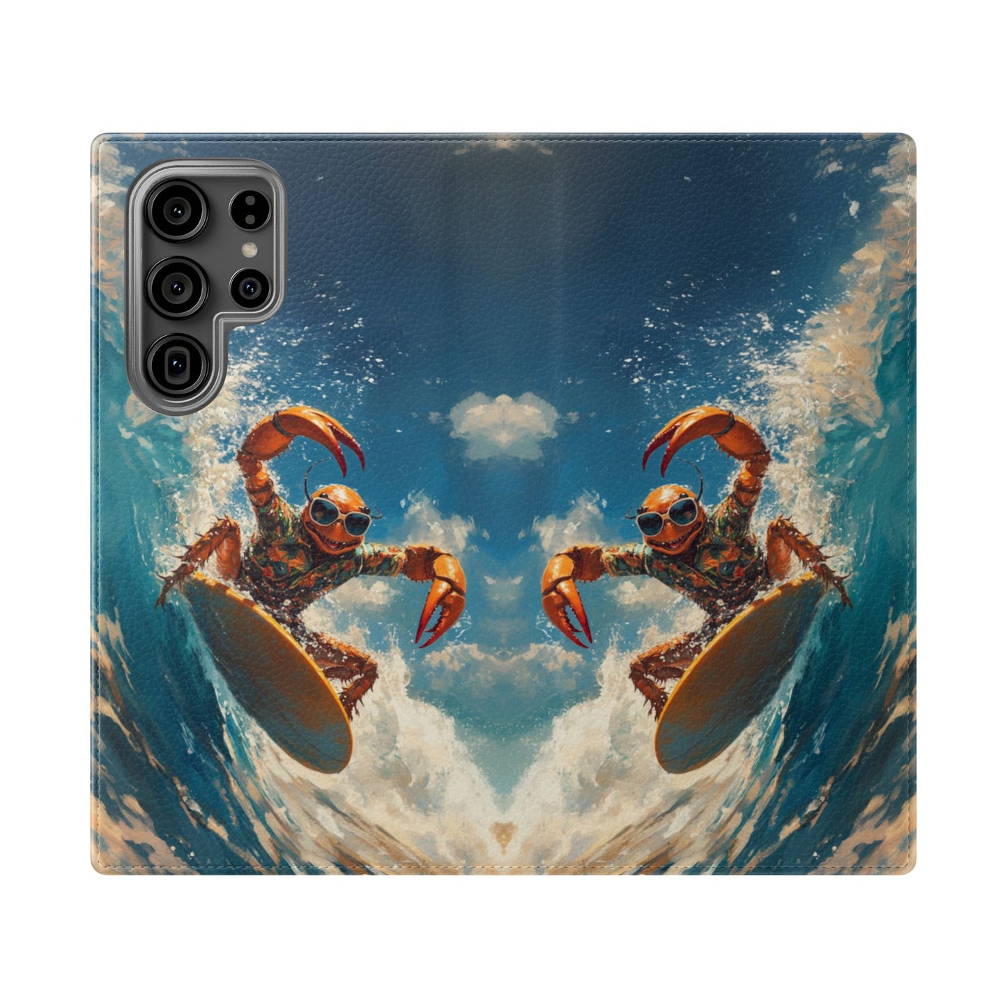 Surfing Crab - Wallet Flip Case