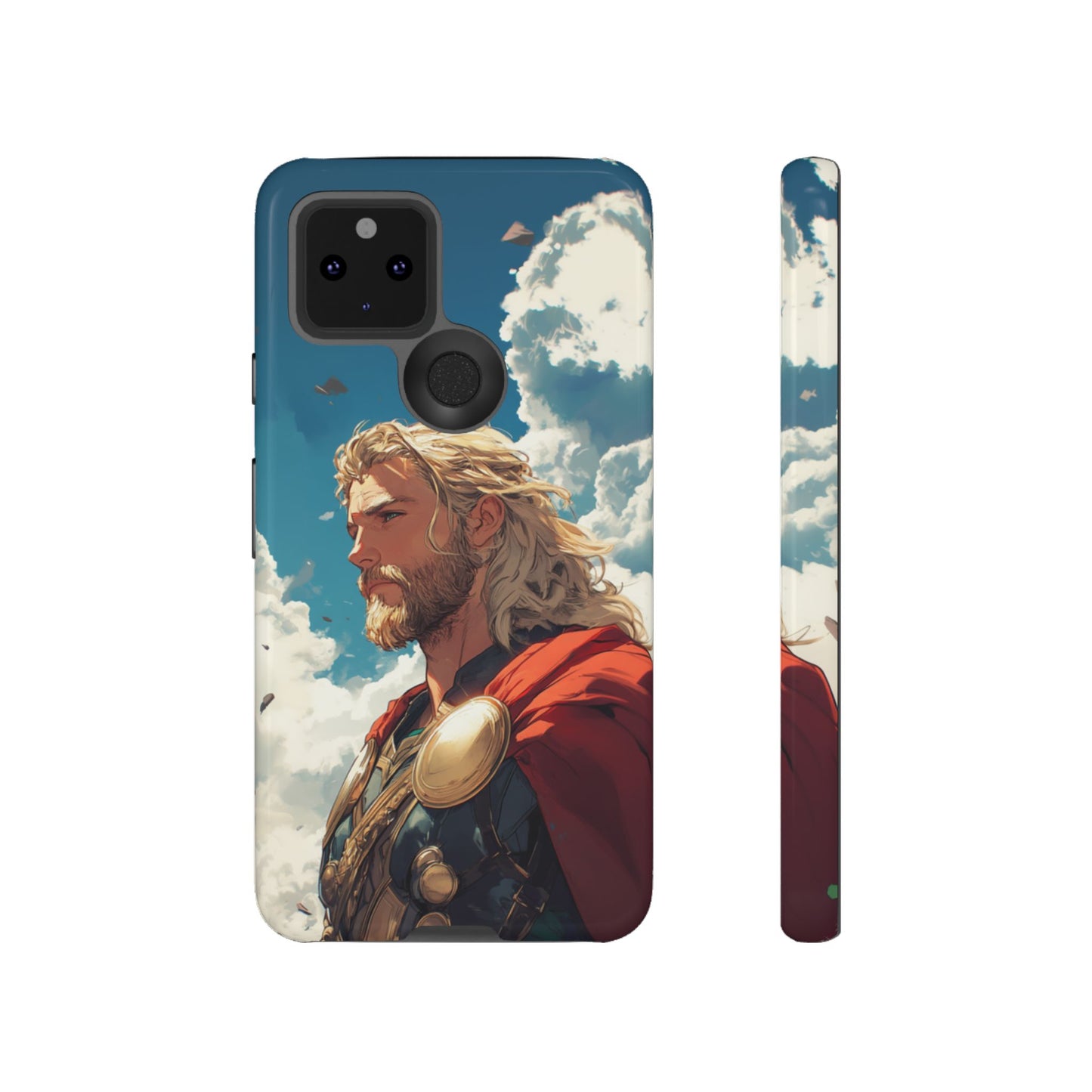 Celestial Protector: Anime-Style Thor Phone Case - iPhone, Google Pixel, Samsung