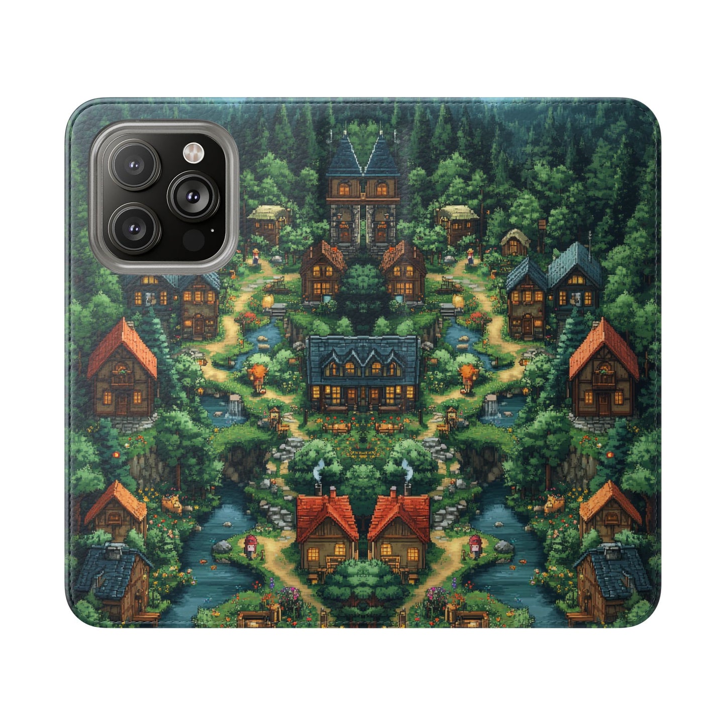 Pixel Forest Hamlet - Wallet Flip Case