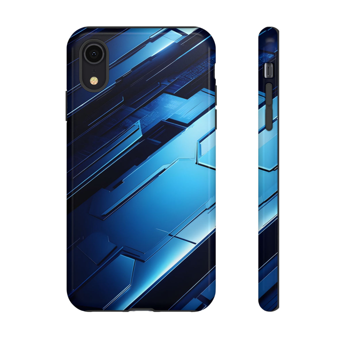 Blue Tech Matrix - Tough iPhone Case