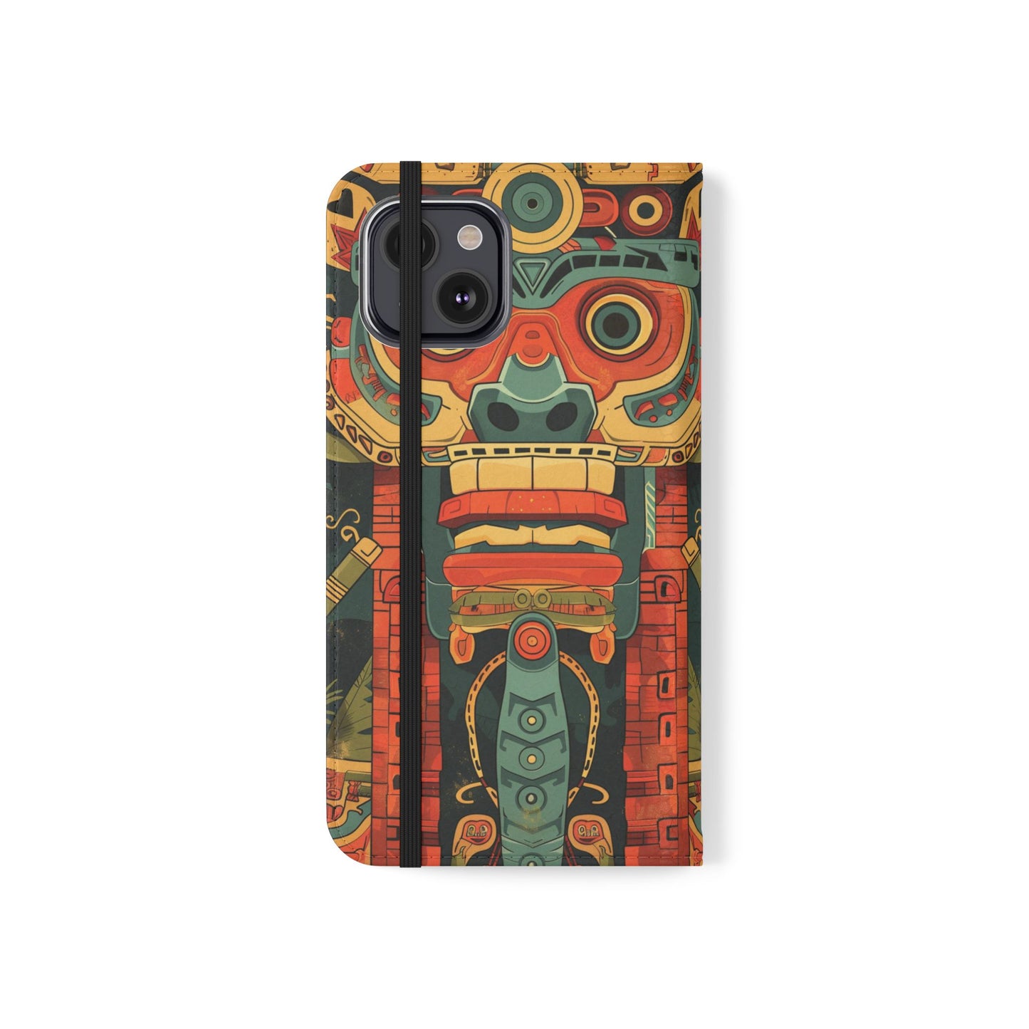 Aztec Totem Mask - Wallet Flip Case