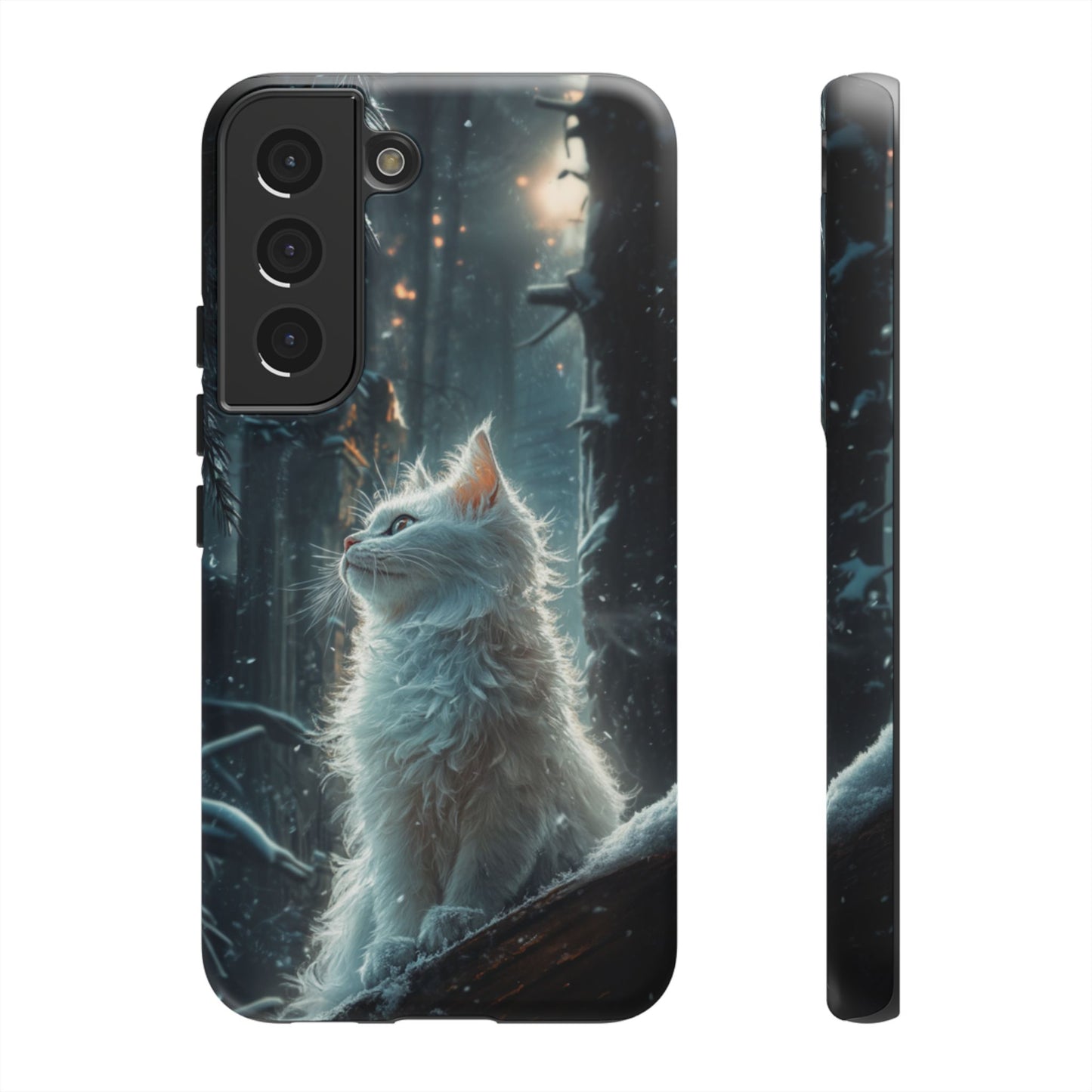 Winter Enchantment White Cat Phone Case - iPhone, Google Pixel, Samsung Galaxy