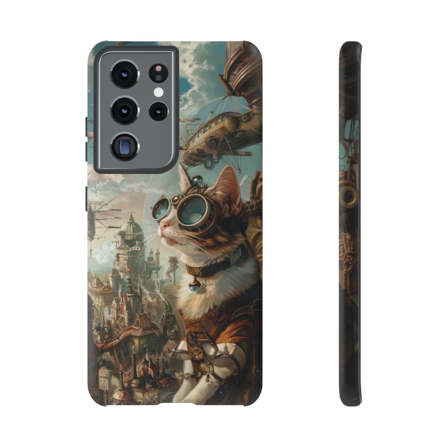 Steampunk Cat Adventurer - iPhone, Google Pixel, Samsung Galaxy