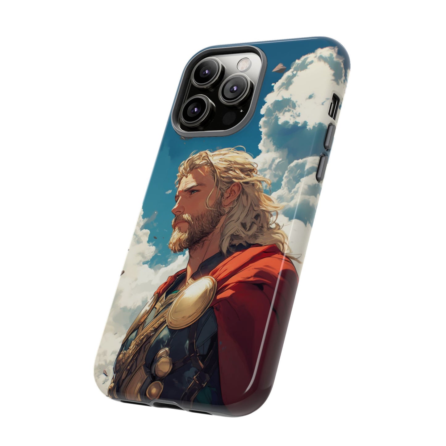 Celestial Protector: Anime-Style Thor Phone Case - iPhone, Google Pixel, Samsung