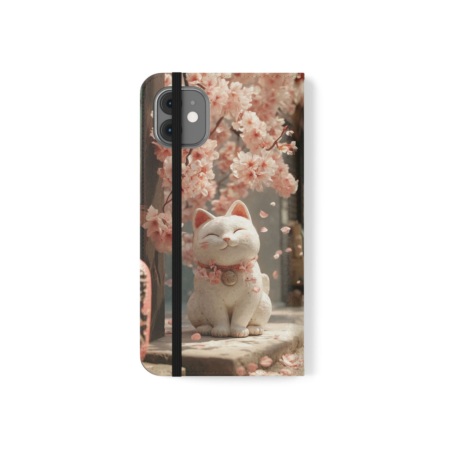 Sakura Lucky Cat - Wallet Flip Case