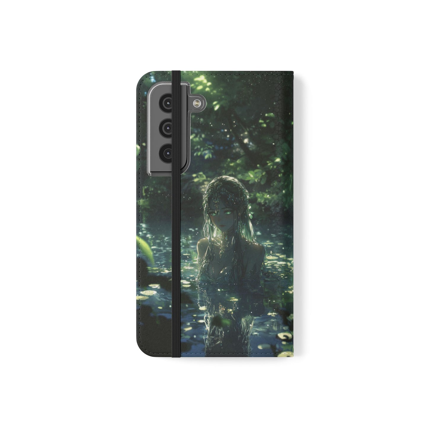 Forest Water Nymph Green Eyes Pond - Wallet Flip Case