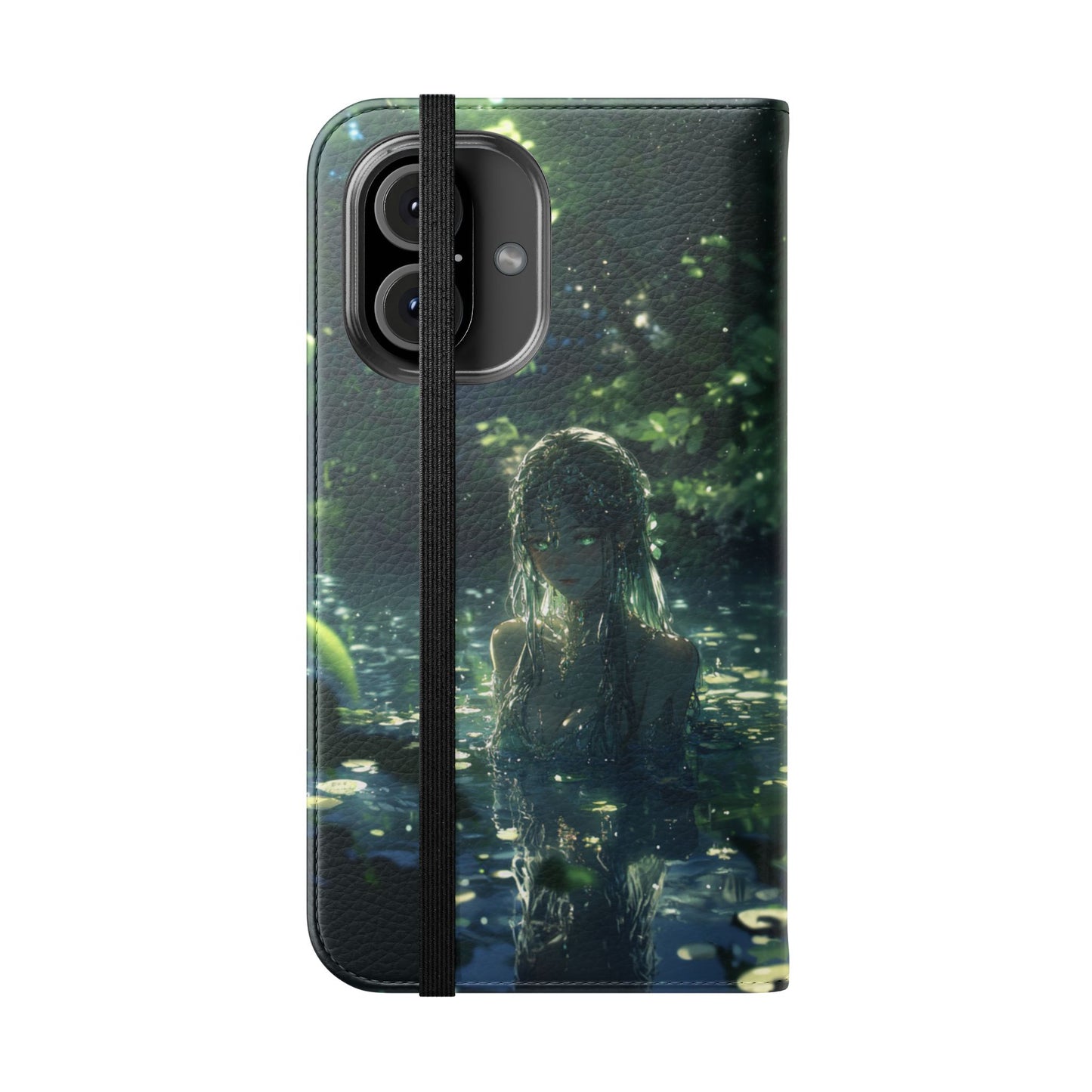 Forest Water Nymph Green Eyes Pond - Wallet Flip Case