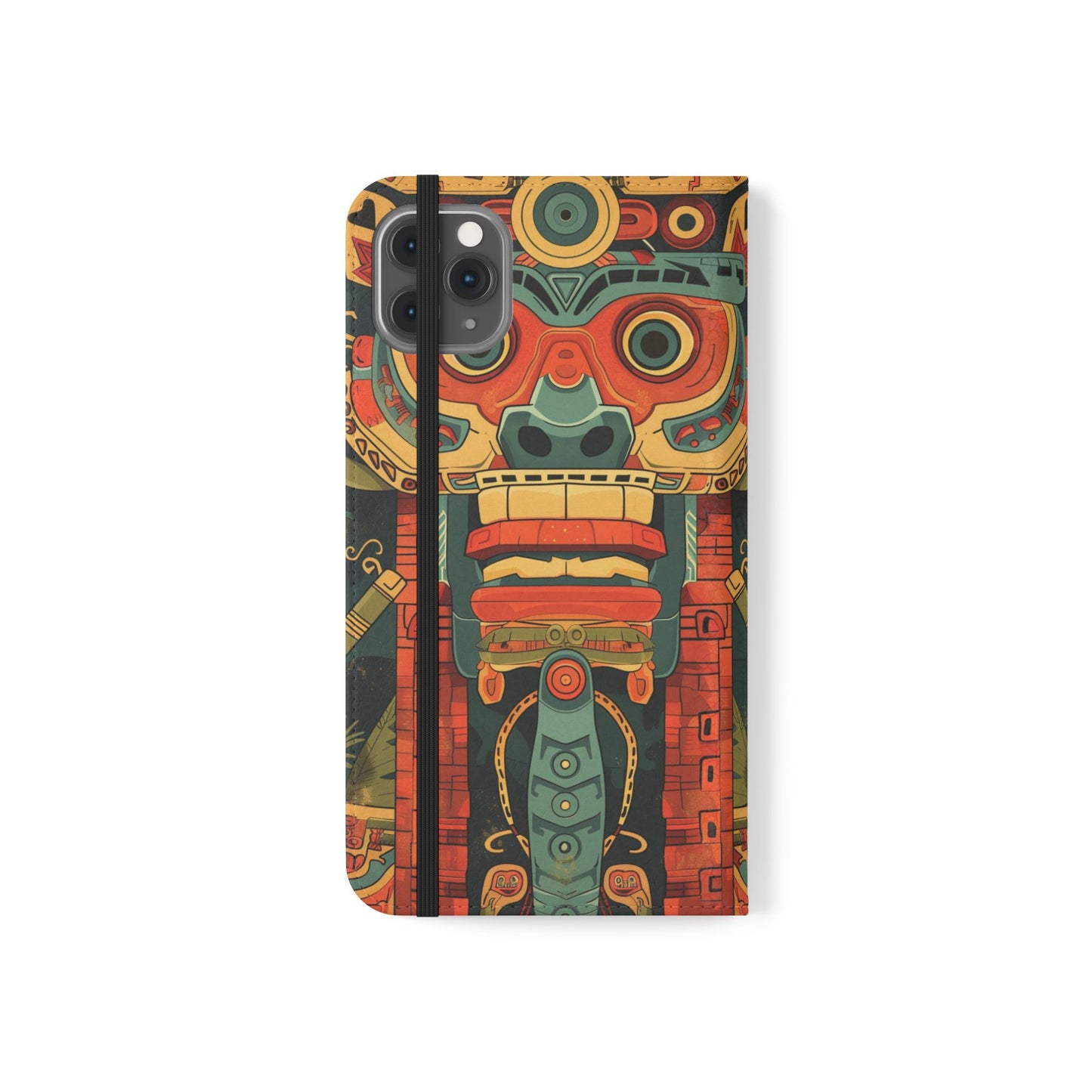 Aztec Totem Mask - Wallet Flip Case