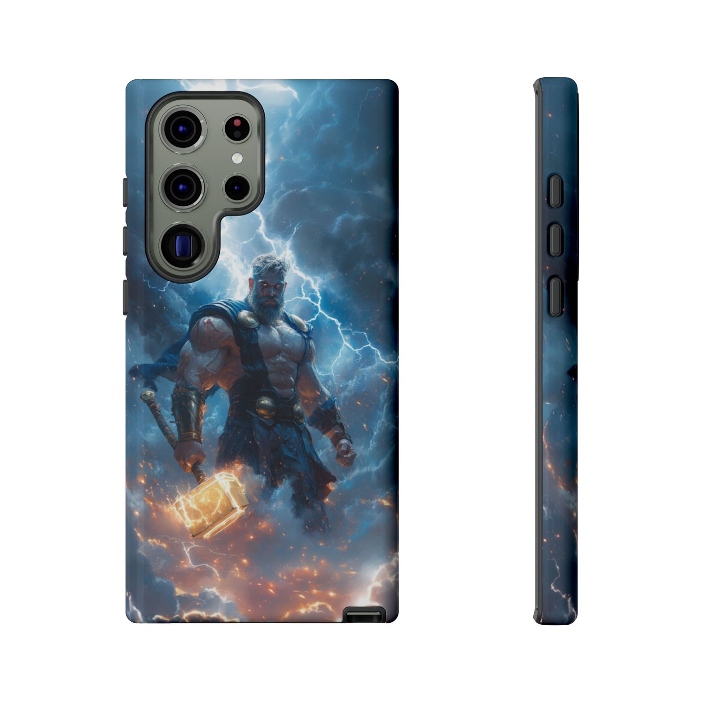 Thunderous Might: Thor Wielding Mjölnir Phone Case - iPhone, Google Pixel, Samsung