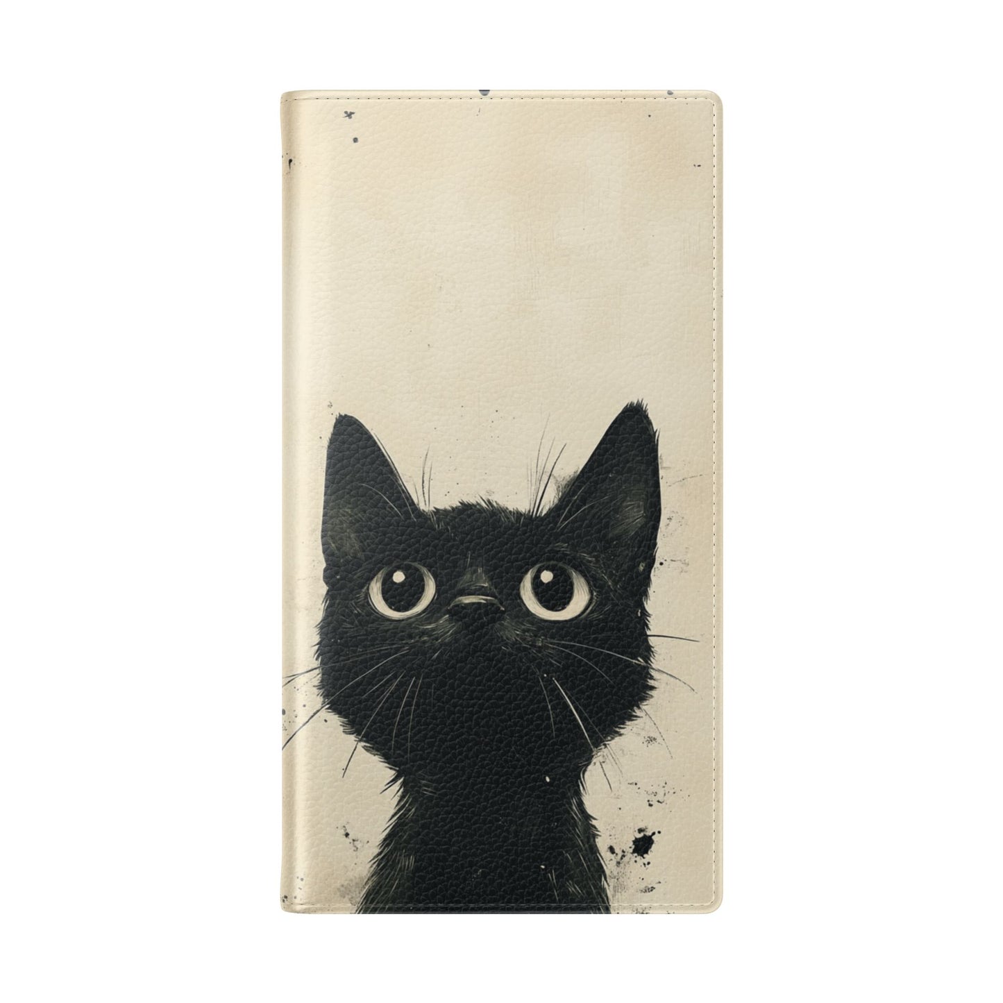 Black Cat Ink Sketch - Wallet Flip Case