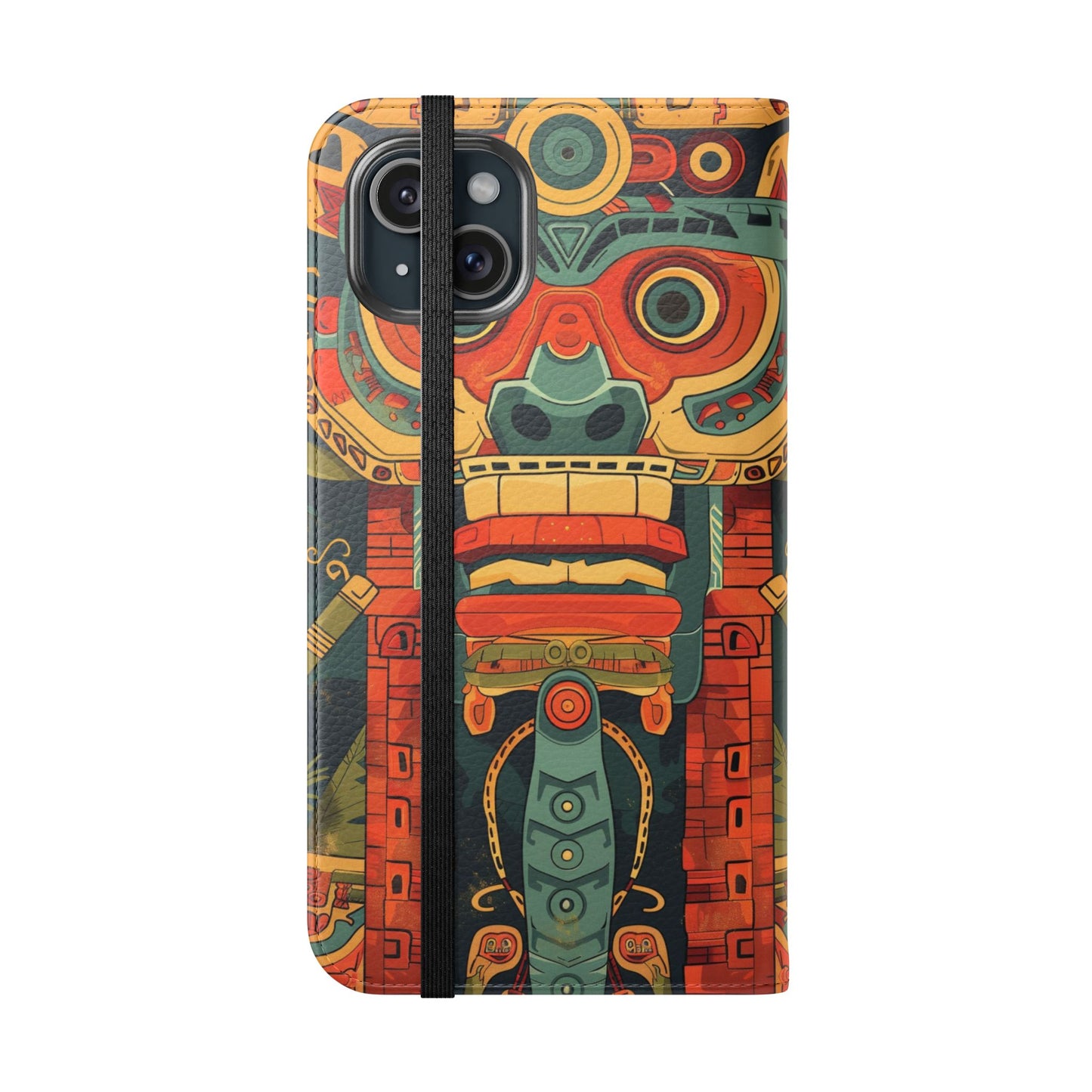 Aztec Totem Mask - Wallet Flip Case