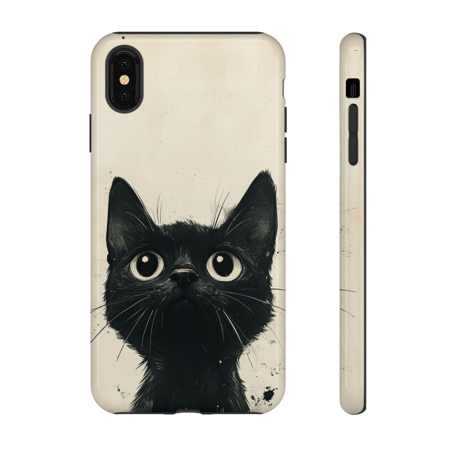 Black Cat Ink Sketch - Tough iPhone Case