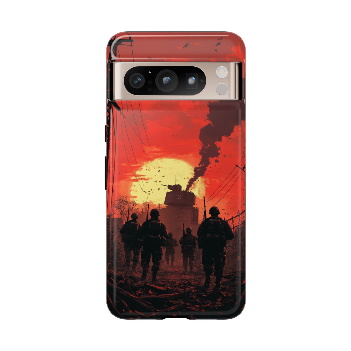 Dystopian Sunset Soldier Phone Case - iPhone, Google Pixel, Samsung Galaxy