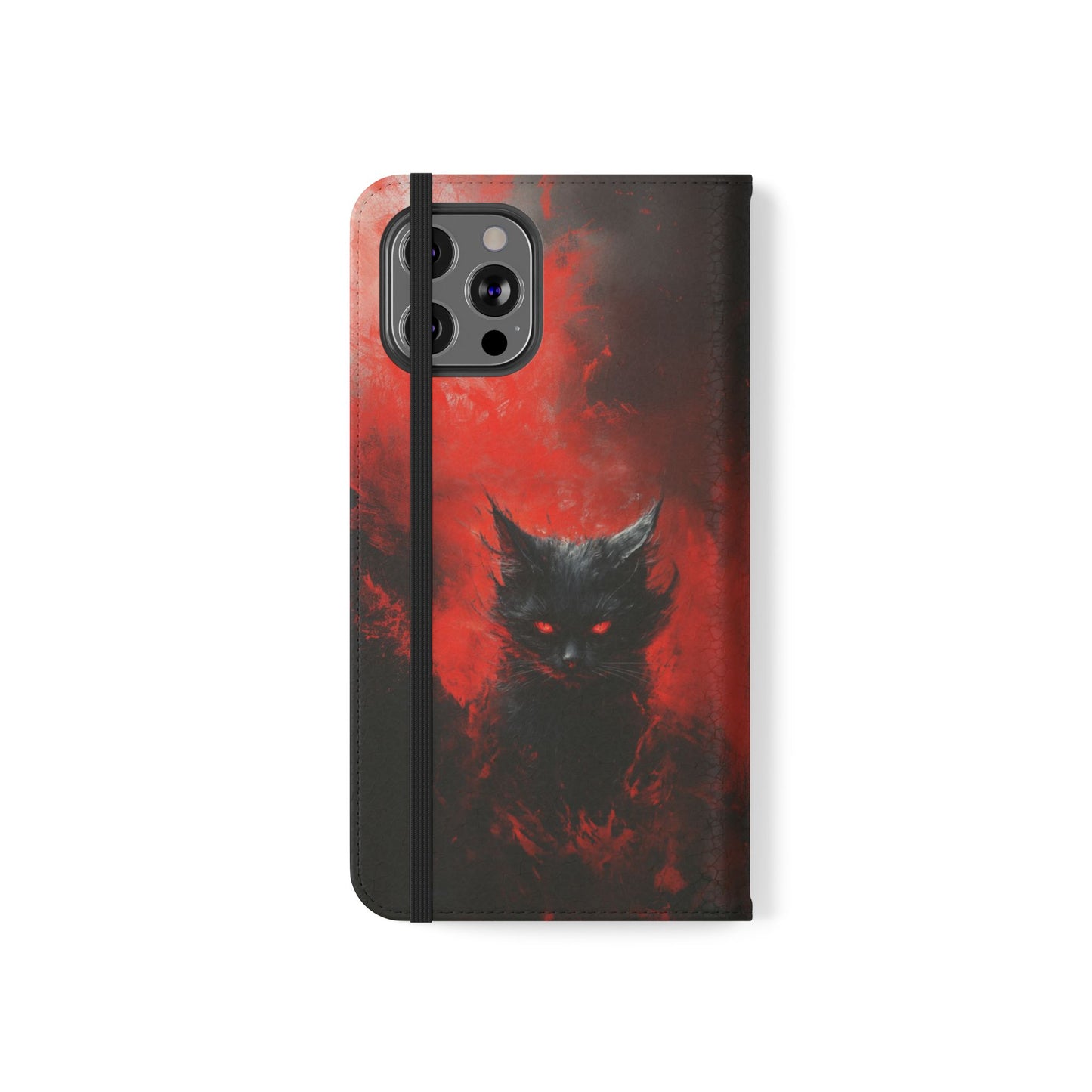 Fire Demon Black Cat - Wallet Flip Case