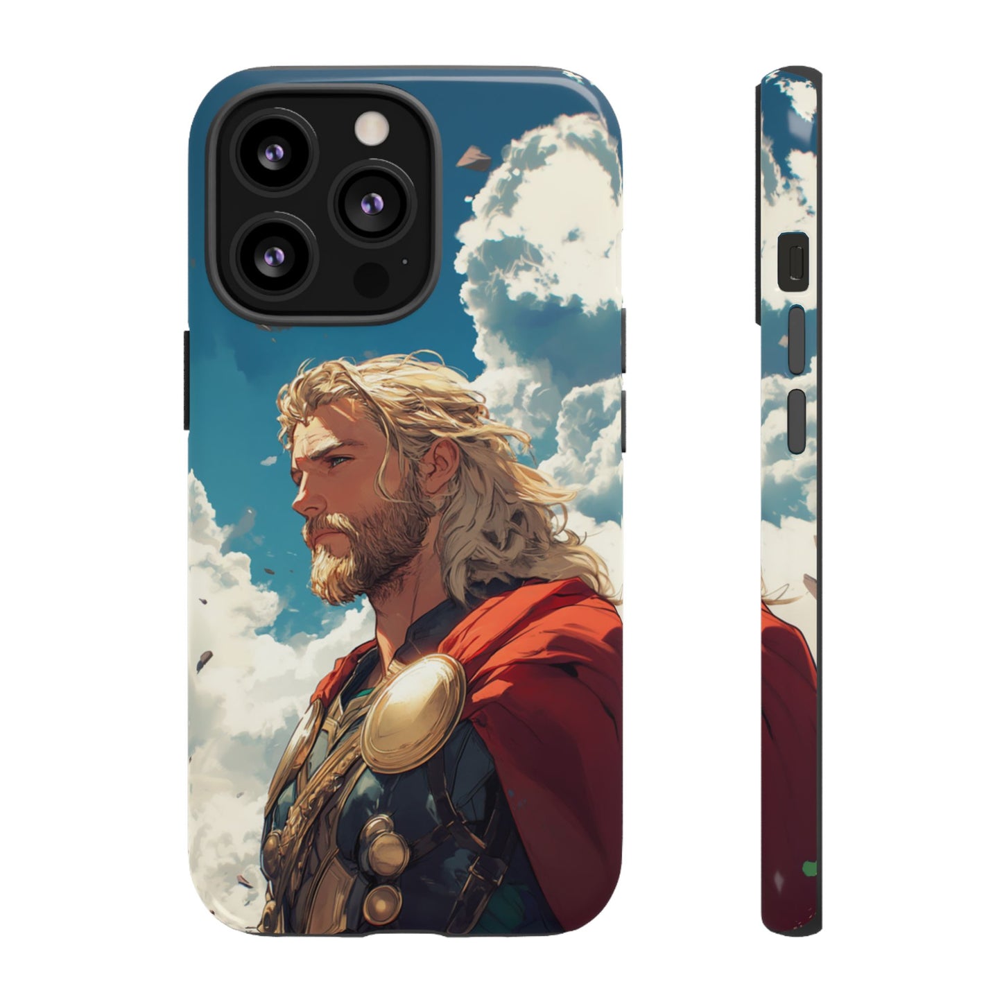 Celestial Protector: Anime-Style Thor Phone Case - iPhone, Google Pixel, Samsung