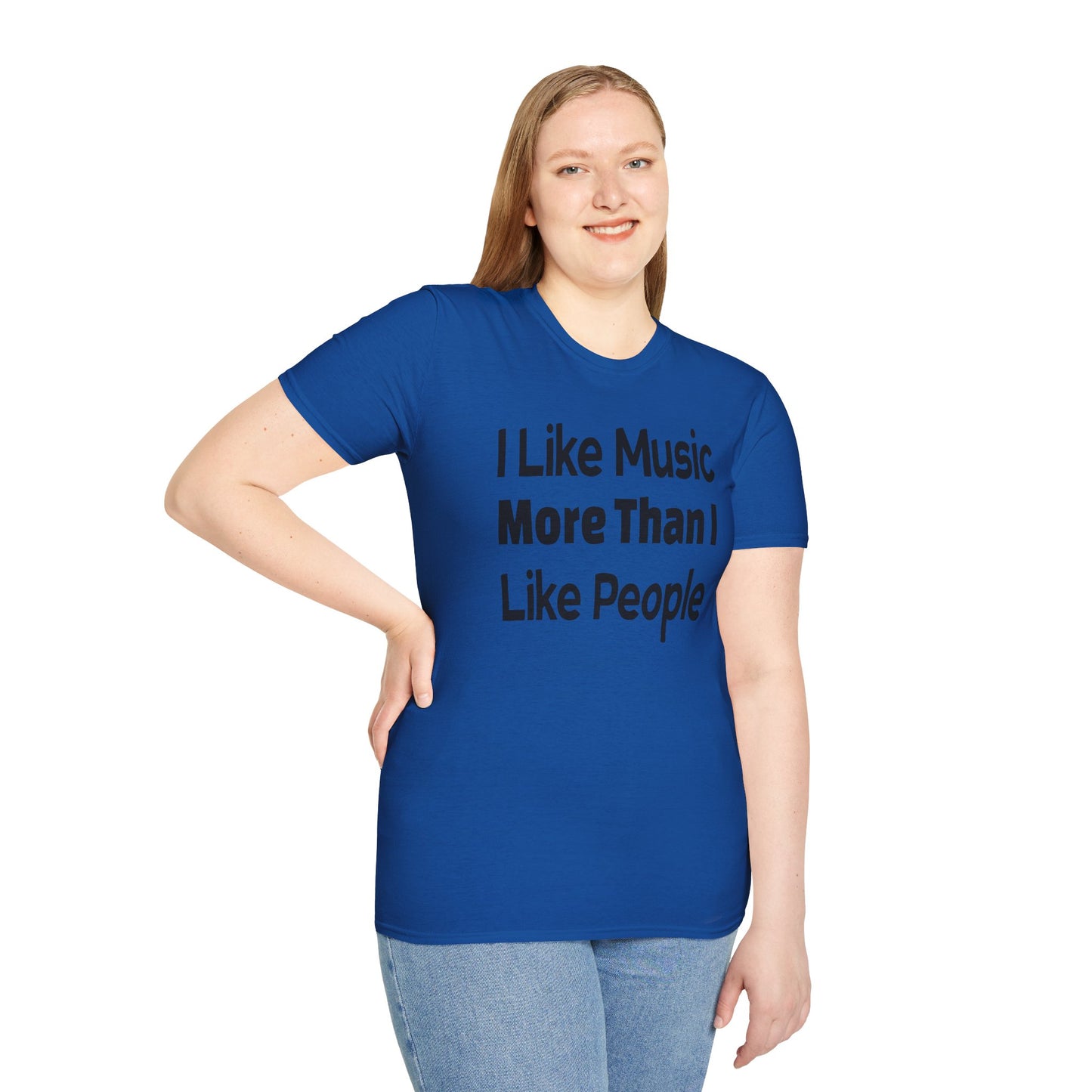 "I Like Music More Than I Like People" Unisex Soft-Style T-Shirt