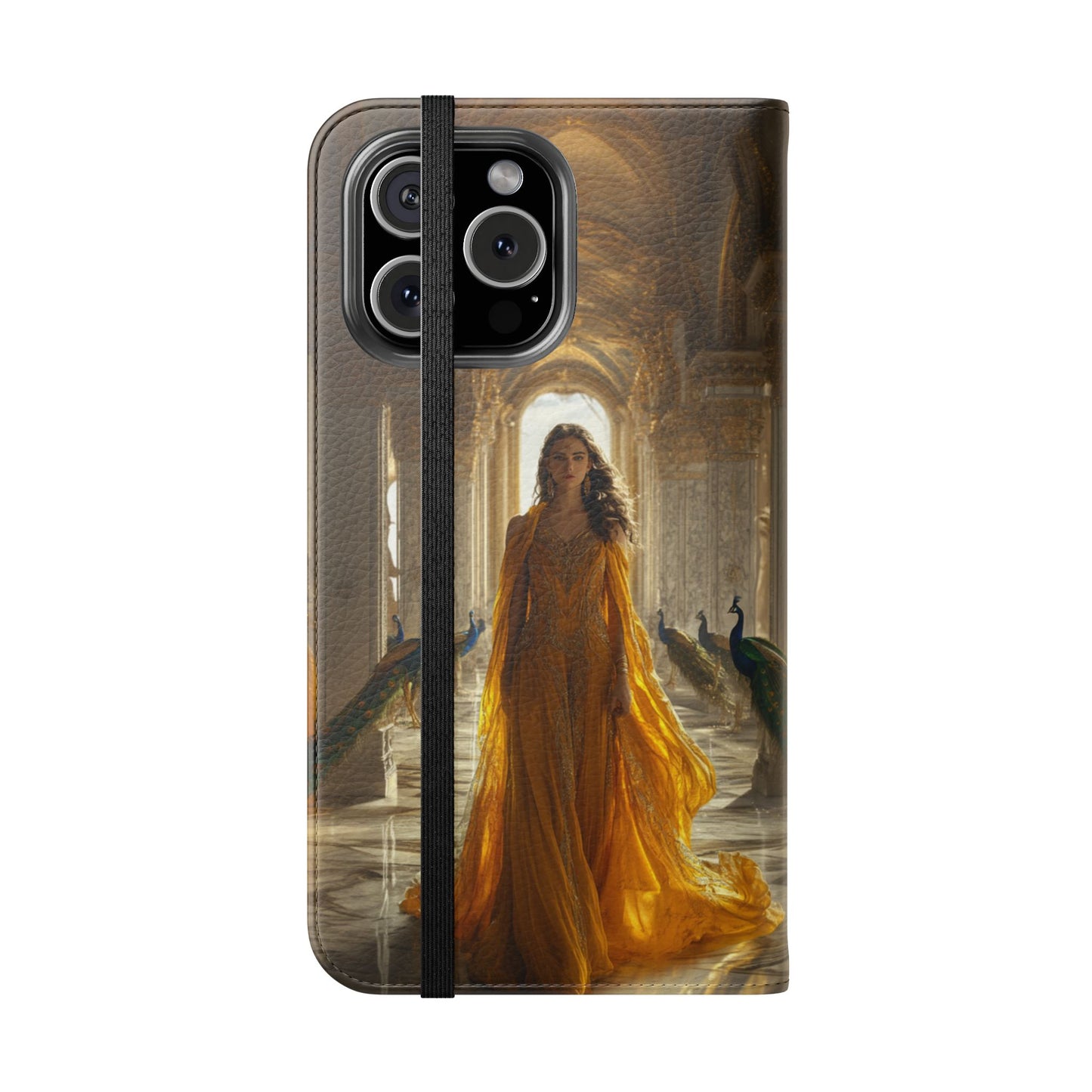 Hera Golden Palace Peacock Goddess - Wallet Flip Case
