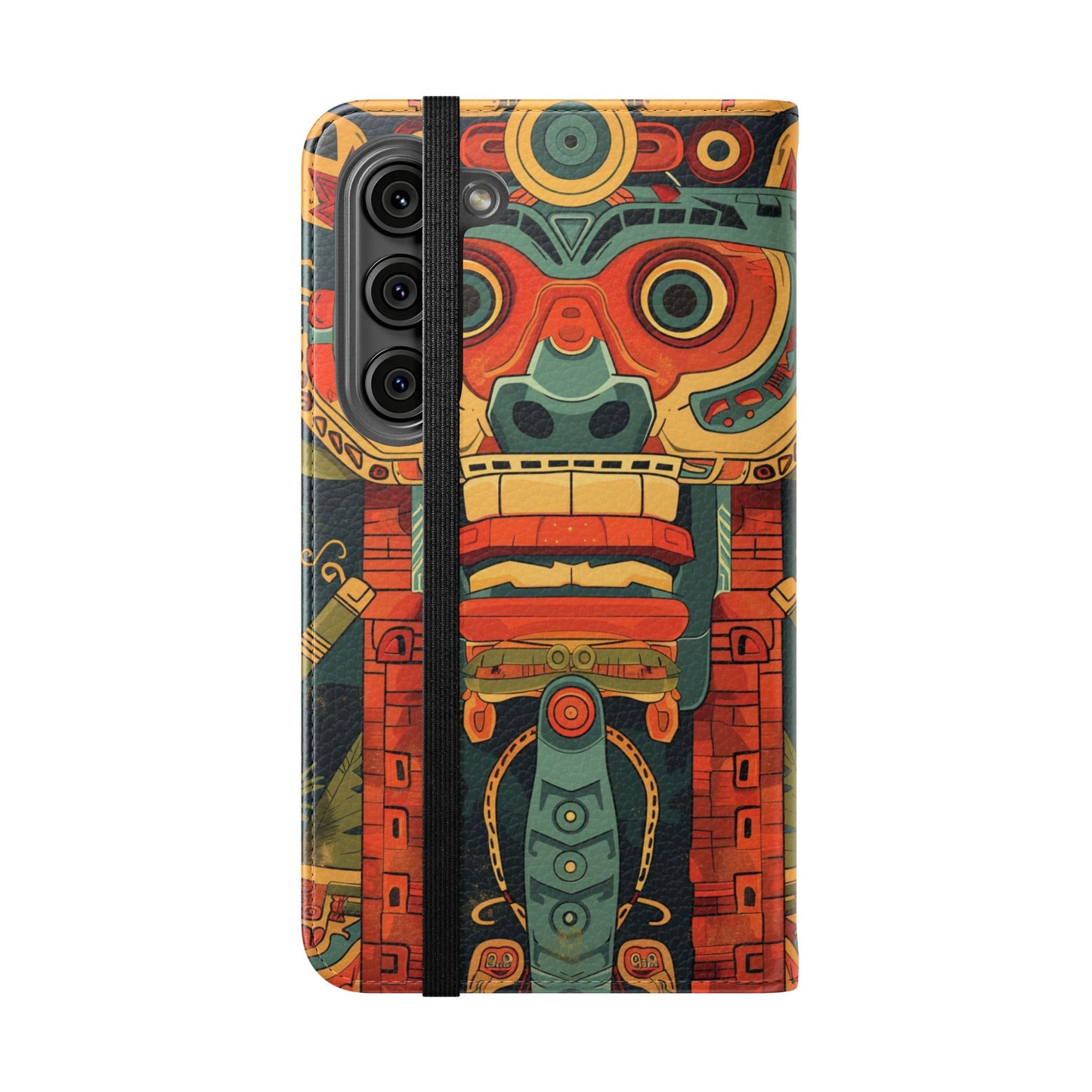 Aztec Totem Mask - Wallet Flip Case