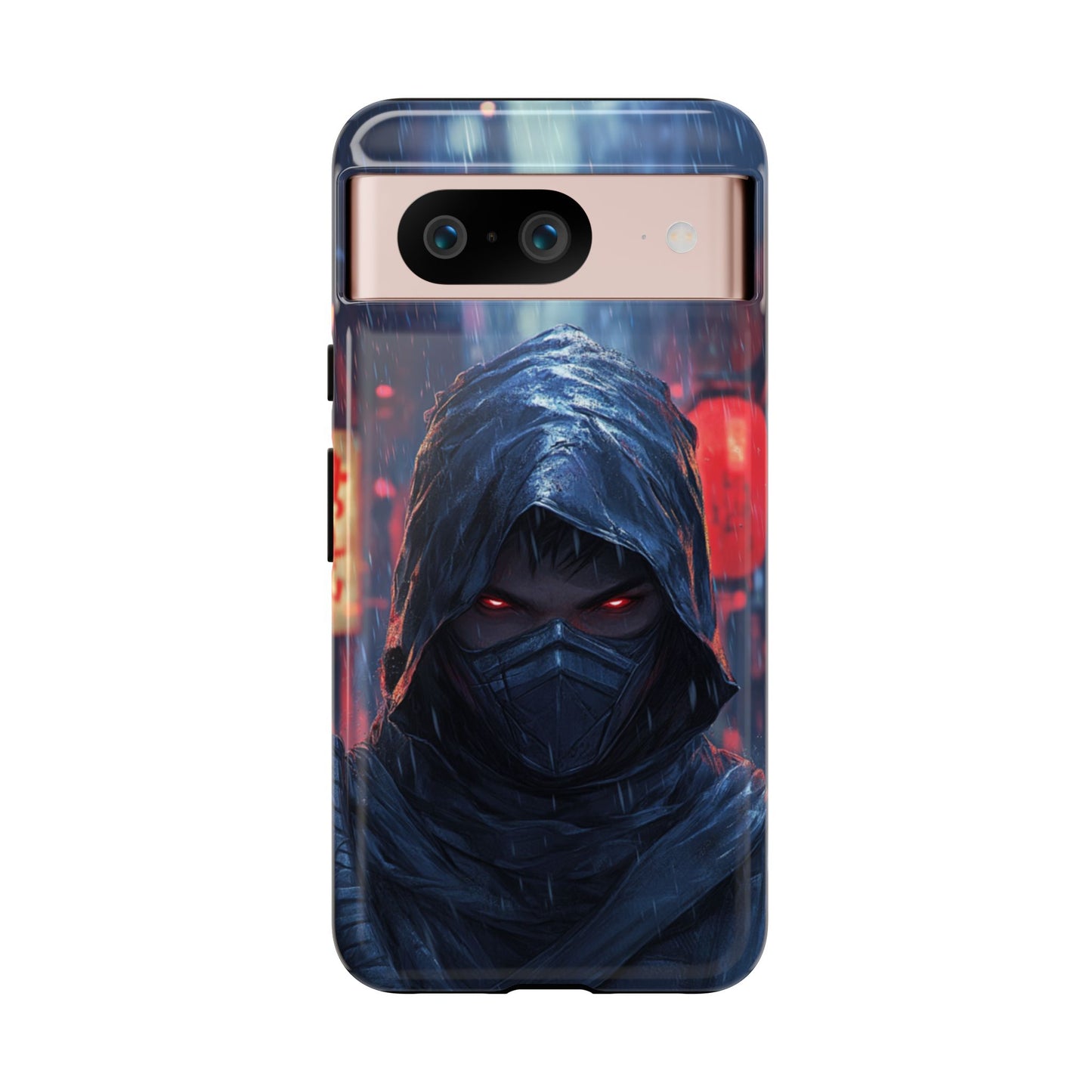 Cyberpunk Ninja Red Eyes Rain - Tough Google Pixel Case