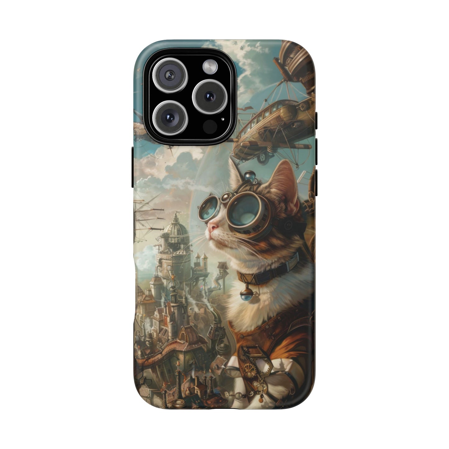 Steampunk Cat Adventurer - iPhone, Google Pixel, Samsung Galaxy