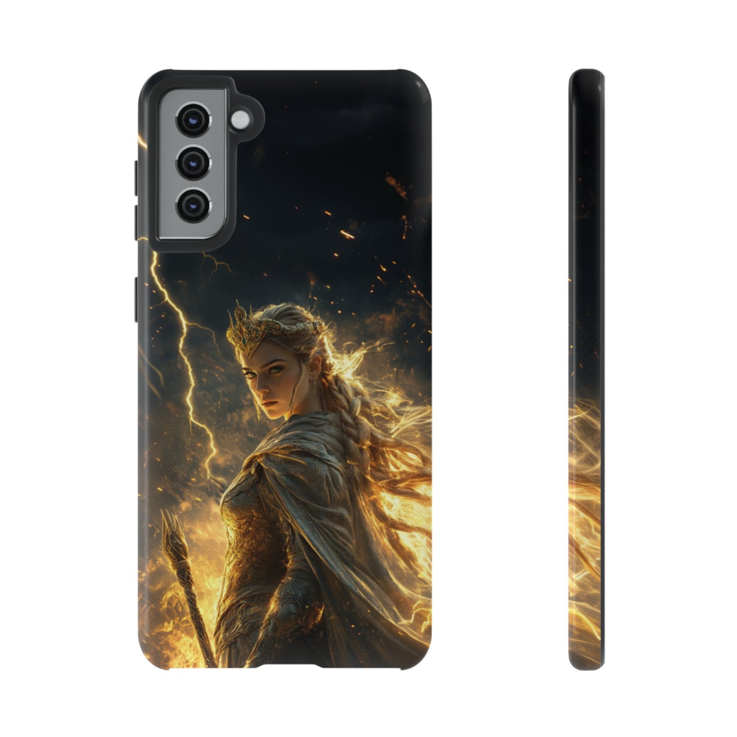 Elf Queen Golden Lightning Storm Crown - Tough Samsung Galaxy Case