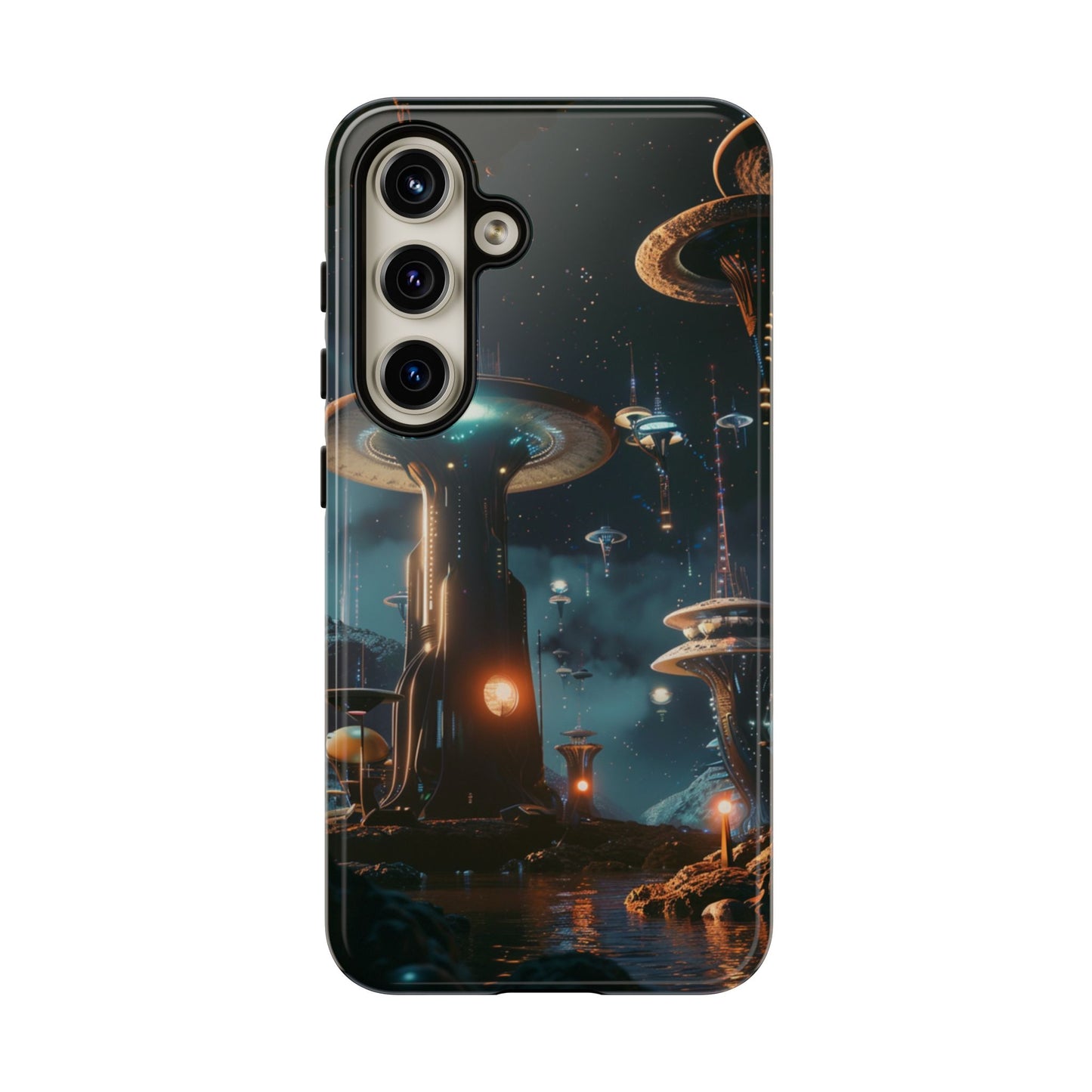 Futuristic Alien City - iPhone, Google Pixel, Samsung Galaxy