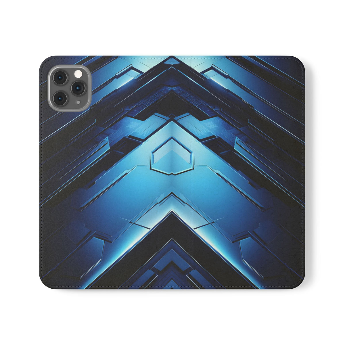 Blue Tech Matrix - Wallet Flip Case