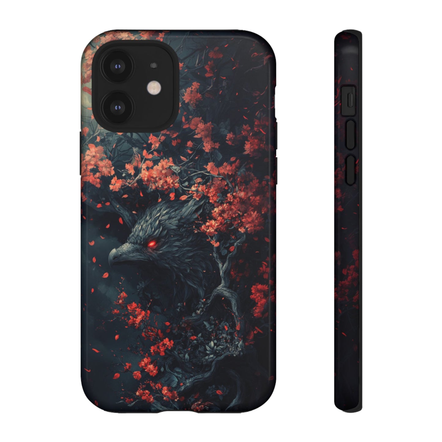 Crimson Raven Bloom – Tough iPhone Case
