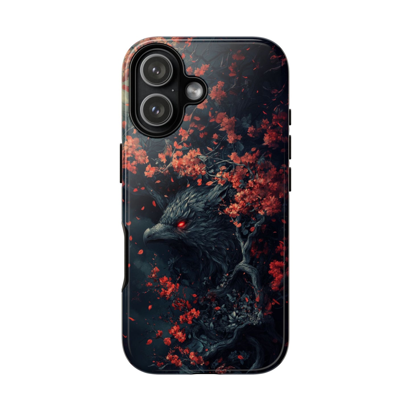 Crimson Raven Bloom – Tough iPhone Case