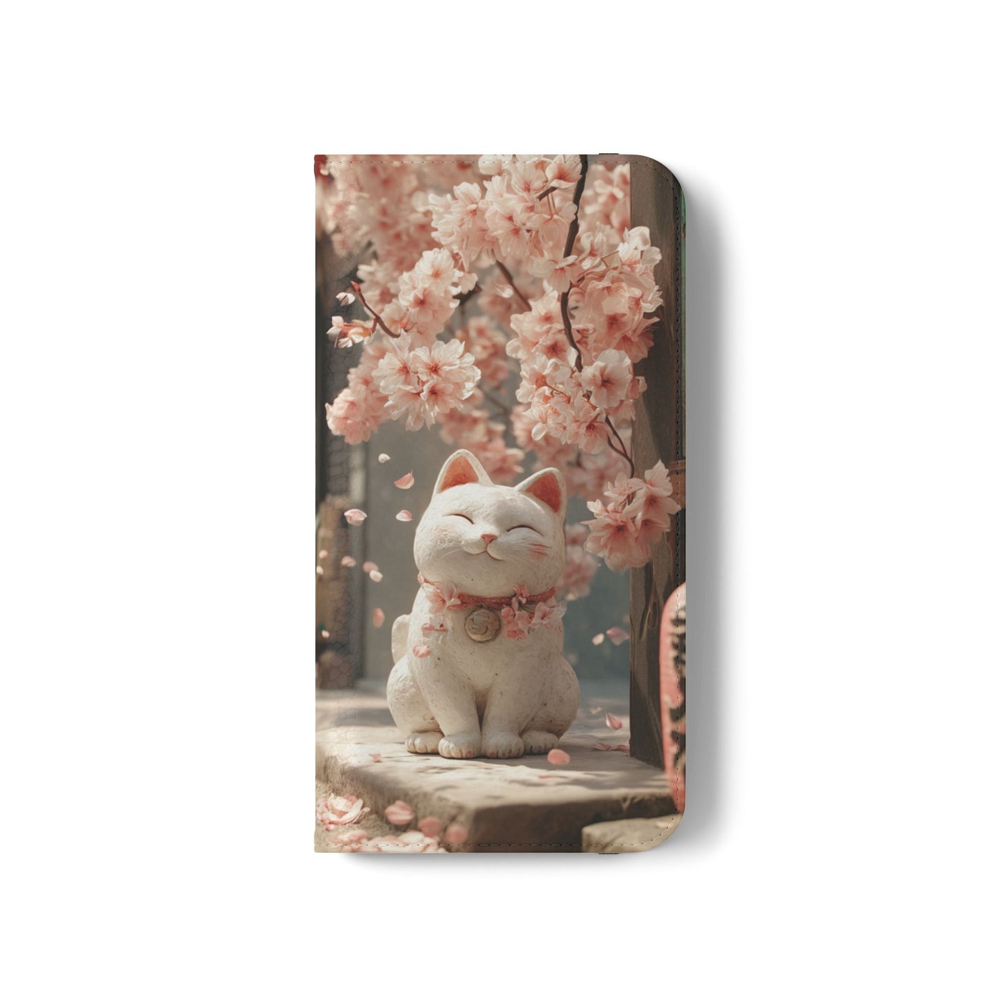 Sakura Lucky Cat - Wallet Flip Case