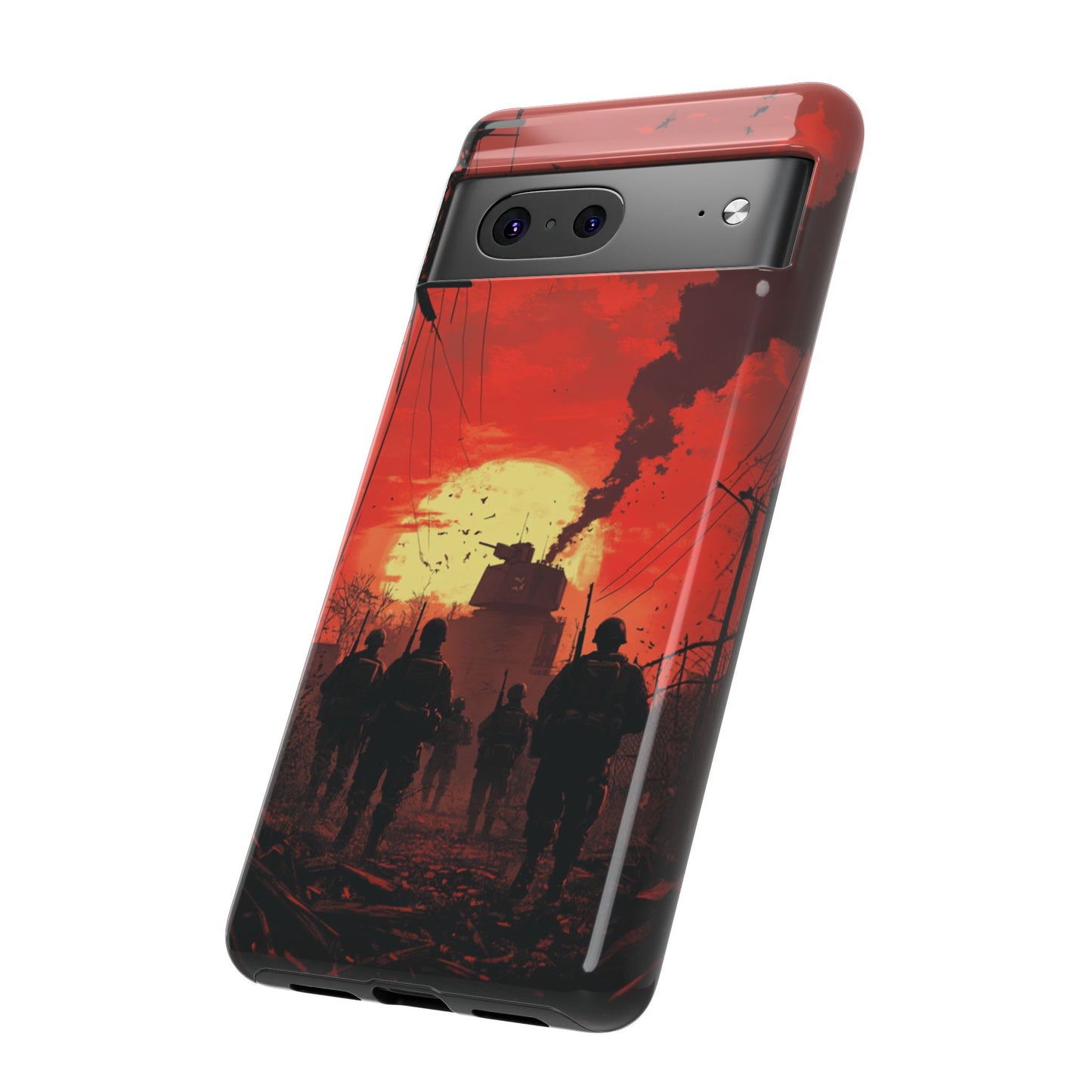 Dystopian Sunset Soldier Phone Case - iPhone, Google Pixel, Samsung Galaxy