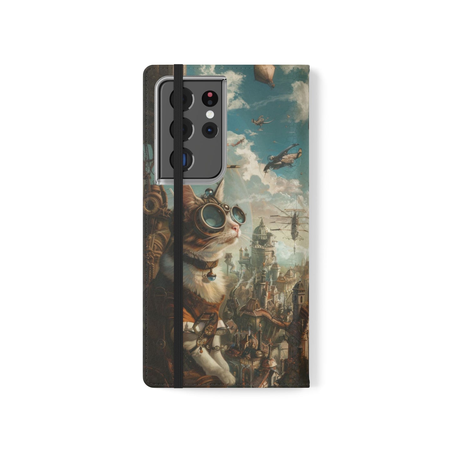 Steampunk Aviator Cat - Wallet Flip Case
