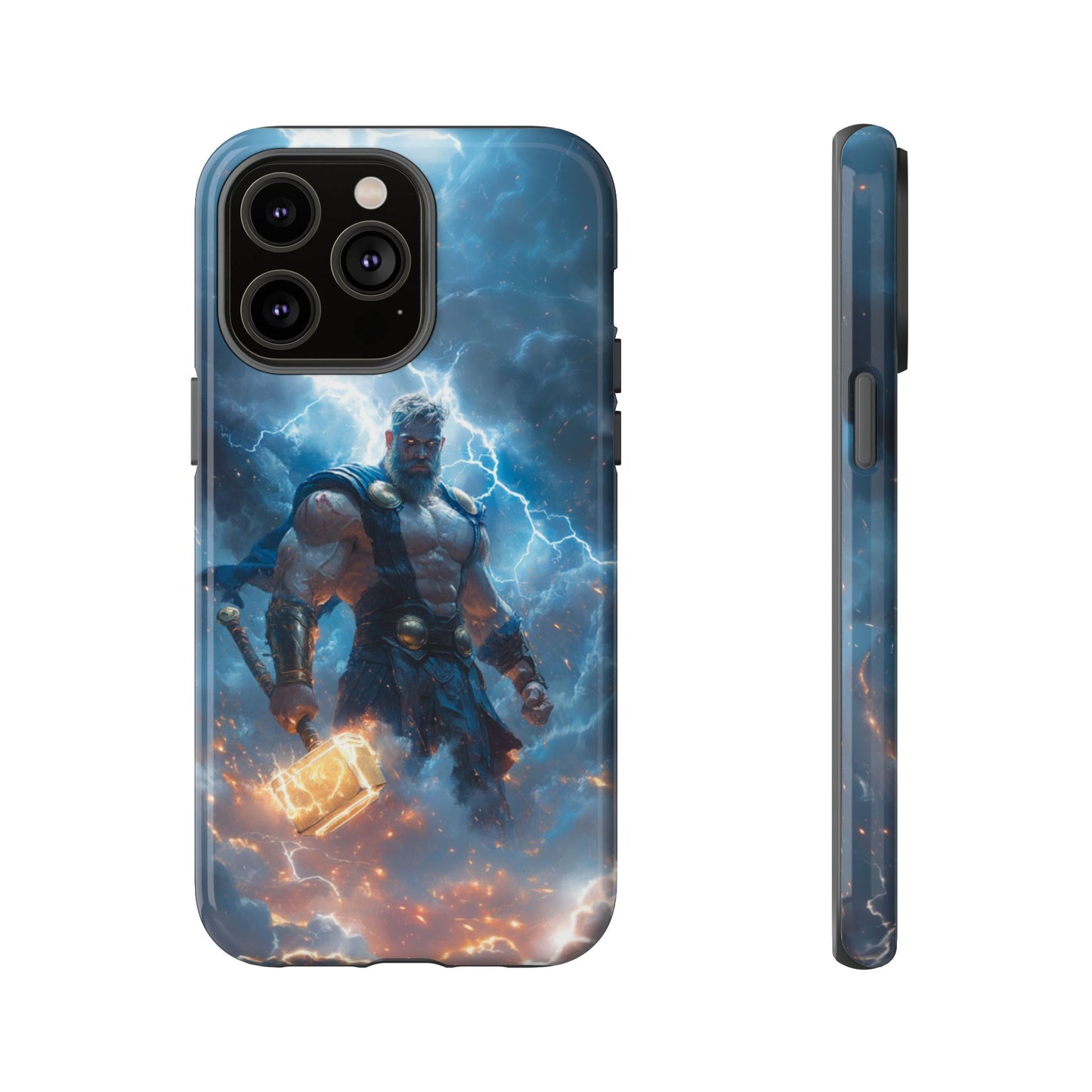 Thunderous Might: Thor Wielding Mjölnir Phone Case - iPhone, Google Pixel, Samsung