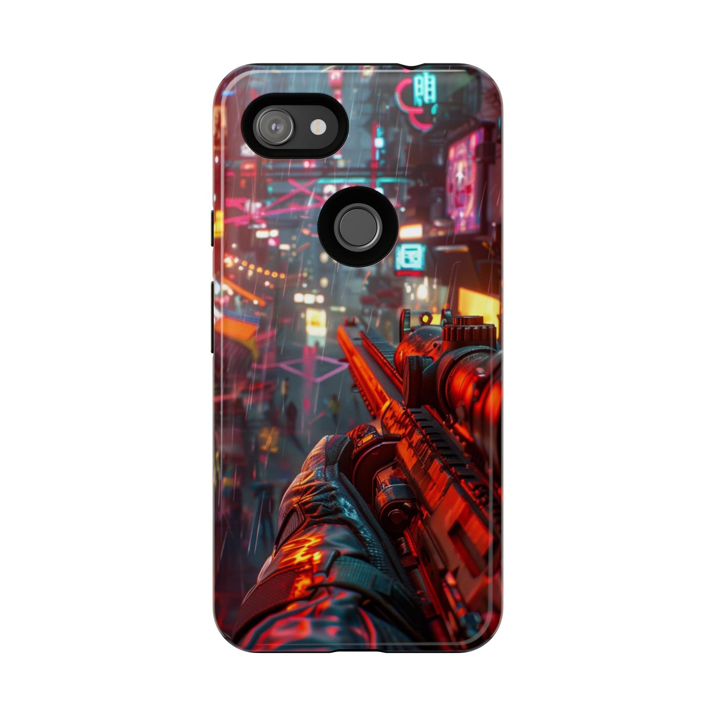 Neon Rain Sniper – Tough Google Pixel Case
