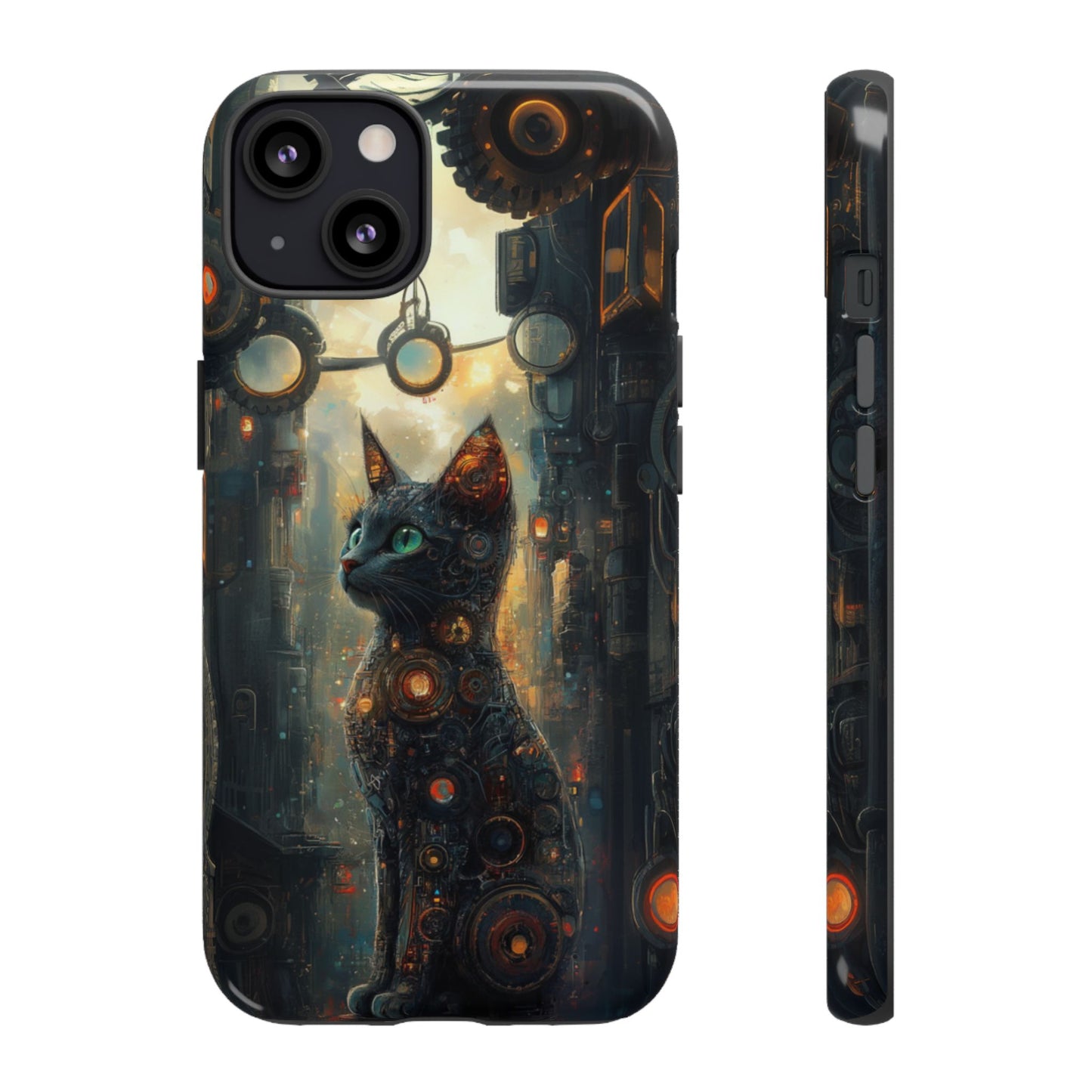 Cybernetic Steampunk Cat Phone Case – iPhone, Google Pixel, Samsung Galaxy