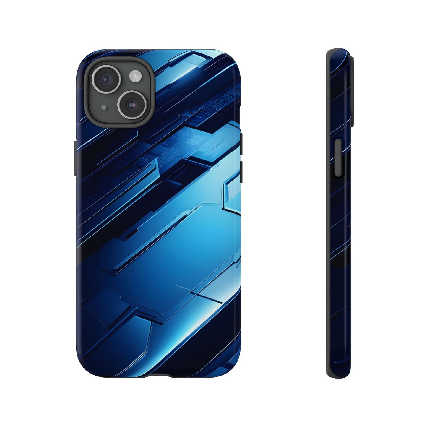 Blue Tech Matrix - Tough iPhone Case