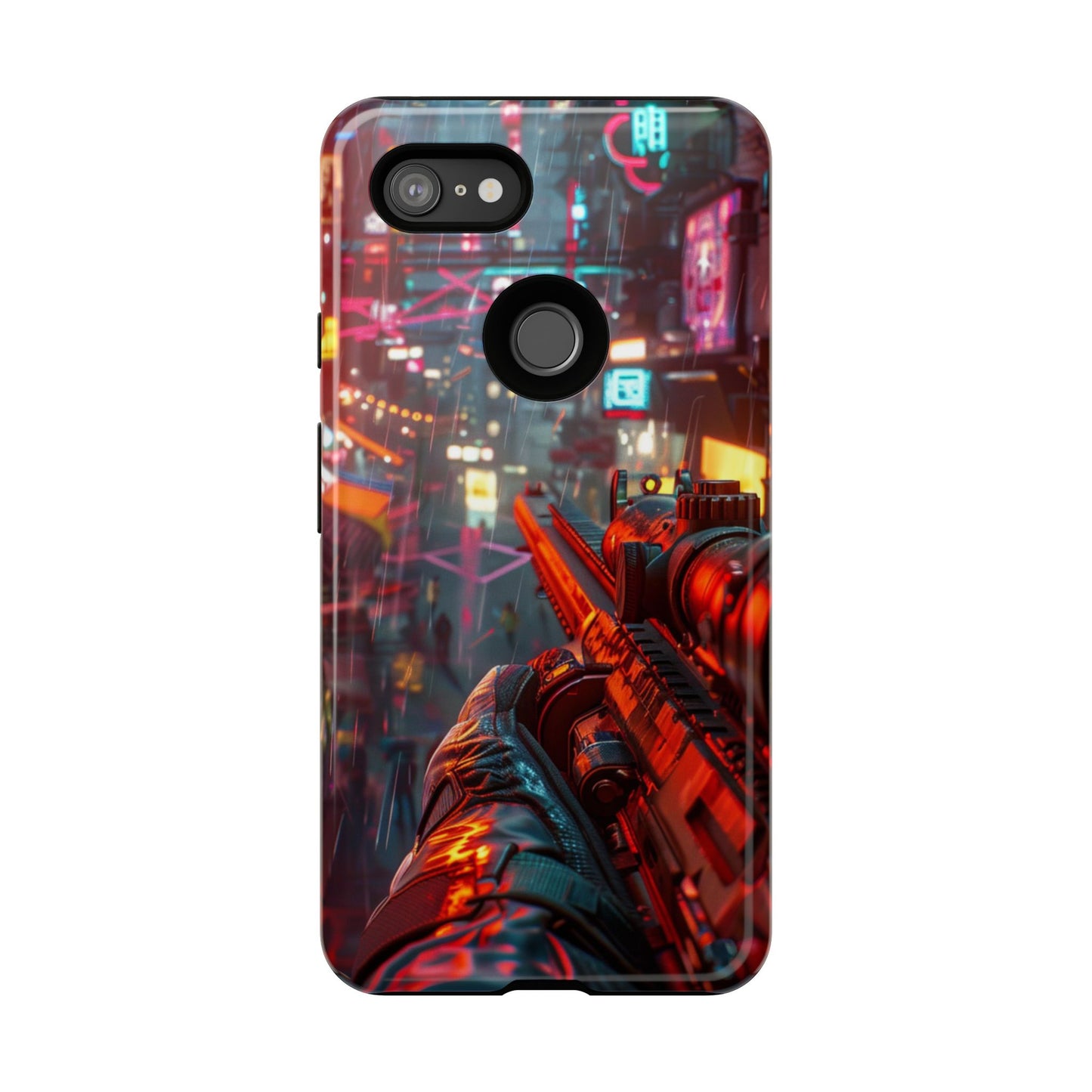 Neon Rain Sniper – Tough Google Pixel Case