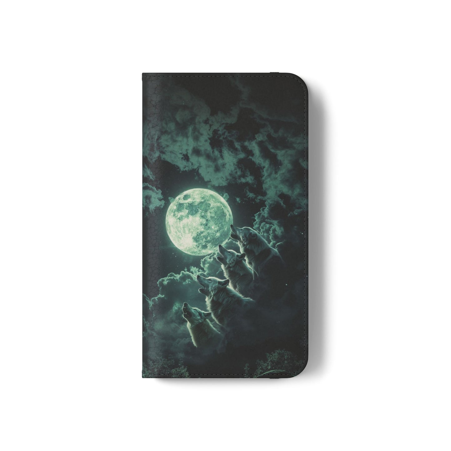 Moonlit Wolf Chorus - Wallet Flip Case