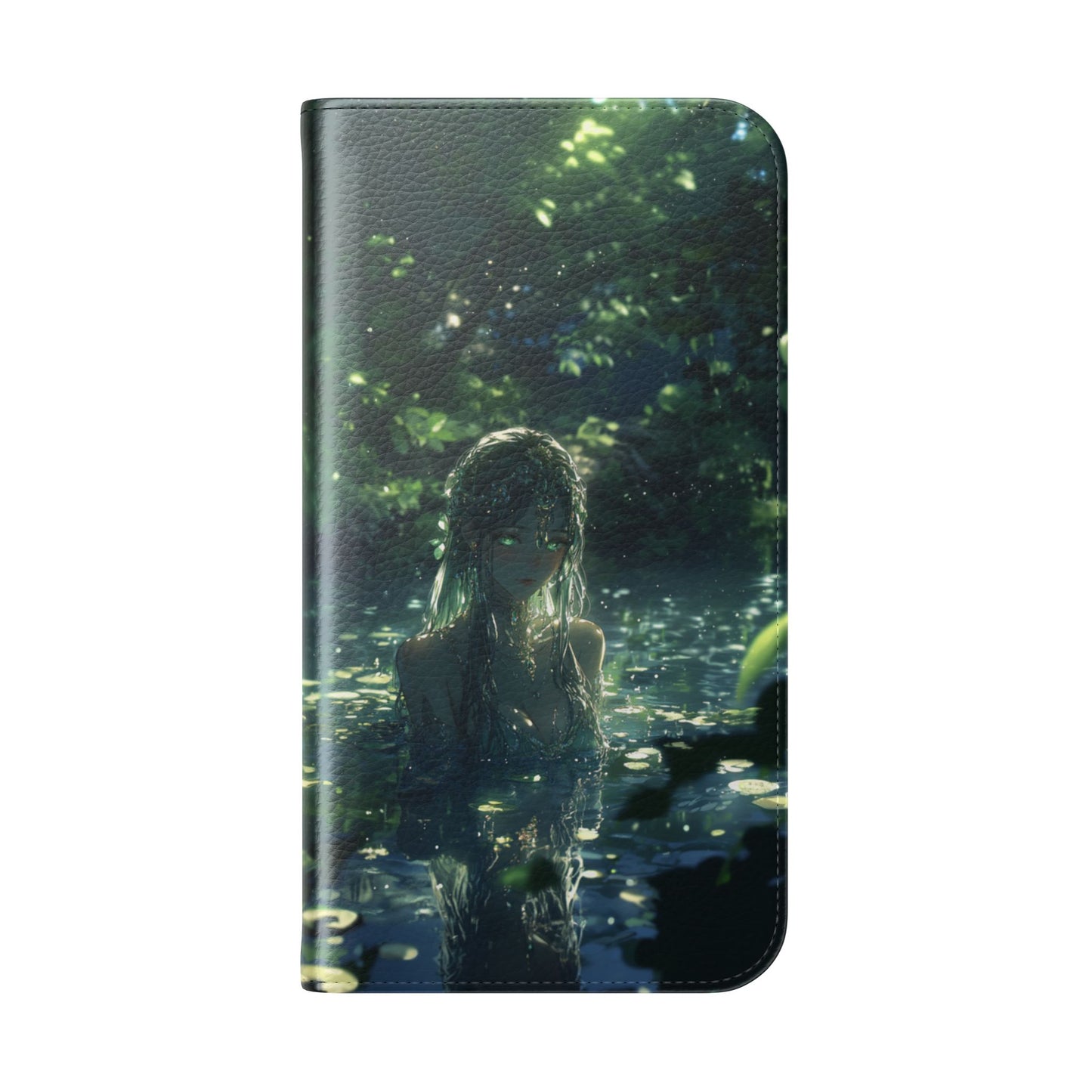 Forest Water Nymph Green Eyes Pond - Wallet Flip Case