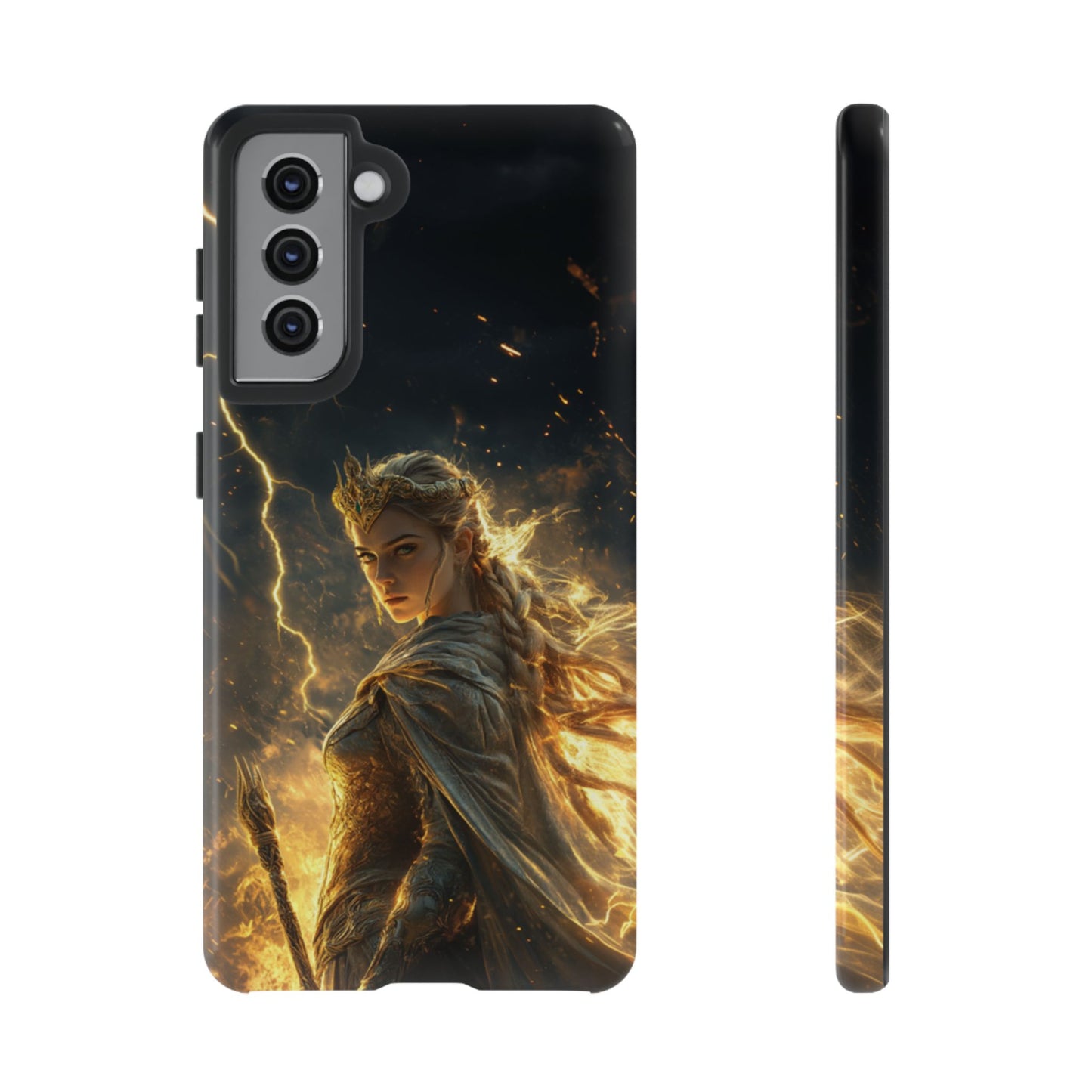 Elf Queen Golden Lightning Storm Crown - Tough Samsung Galaxy Case