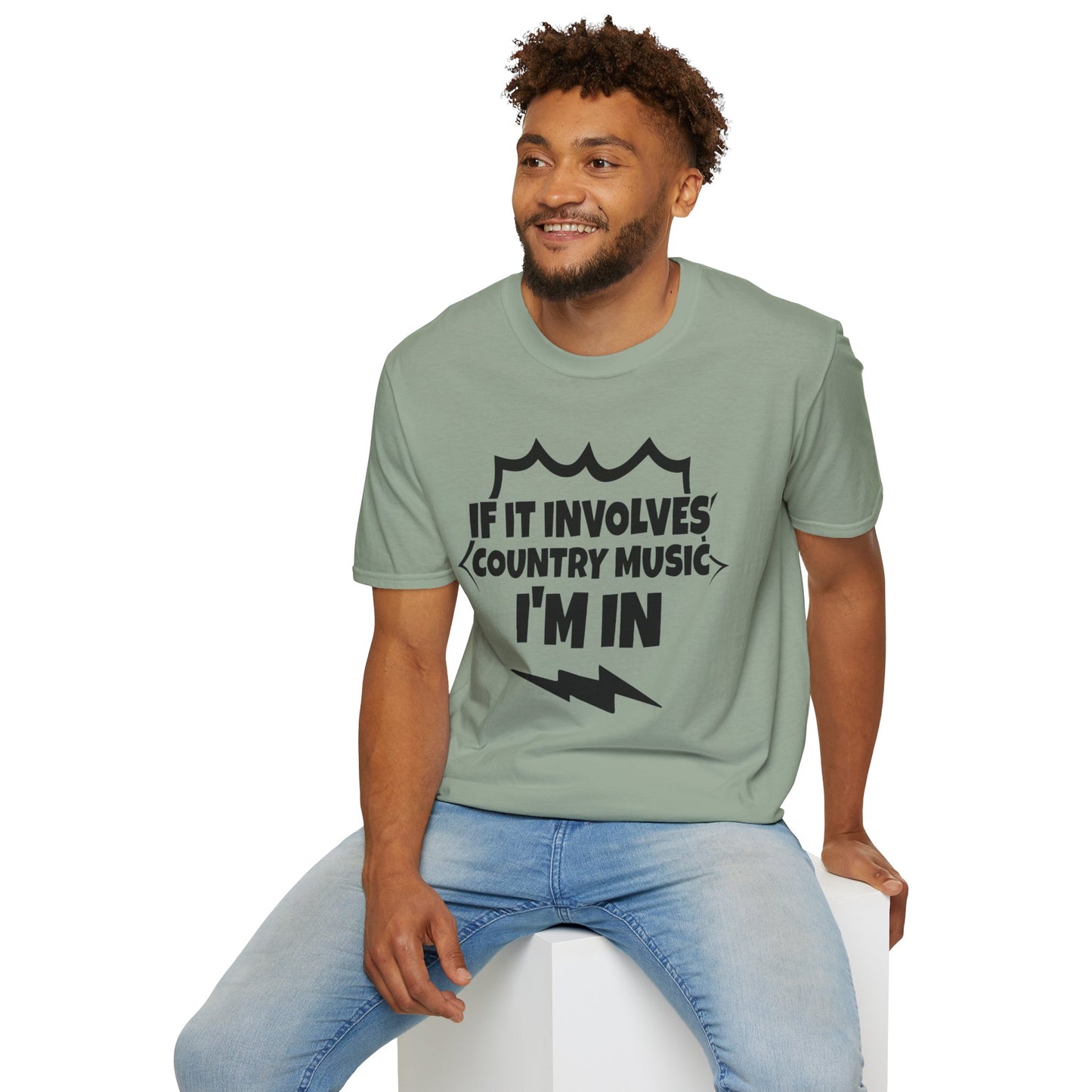 "If It Involves Country Music I'm In" Unisex Soft-Style T-Shirt