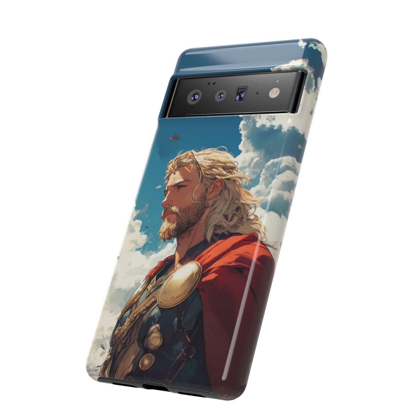 Celestial Protector: Anime-Style Thor Phone Case - iPhone, Google Pixel, Samsung