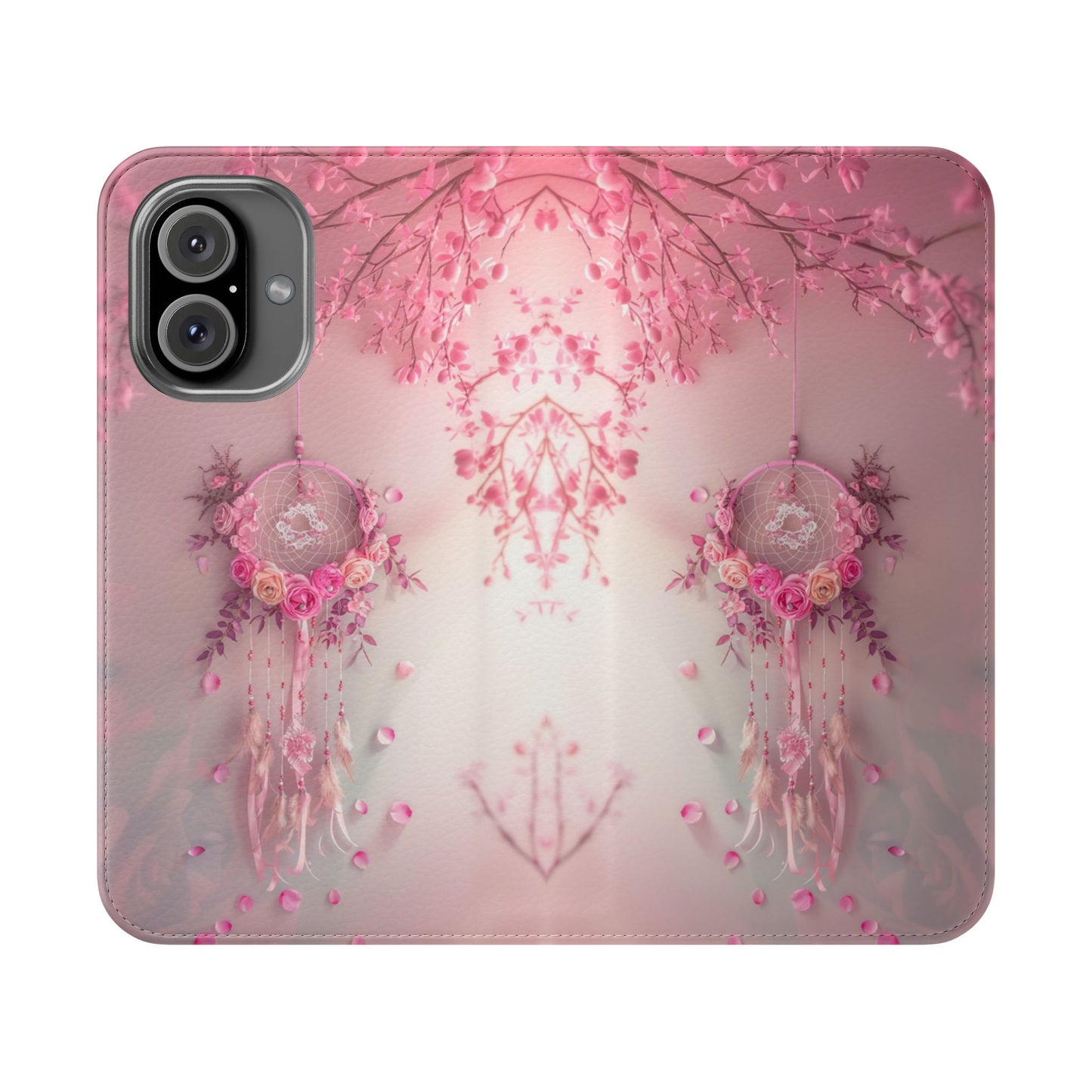 Pink Rose Dreamcatcher - Wallet Flip Case