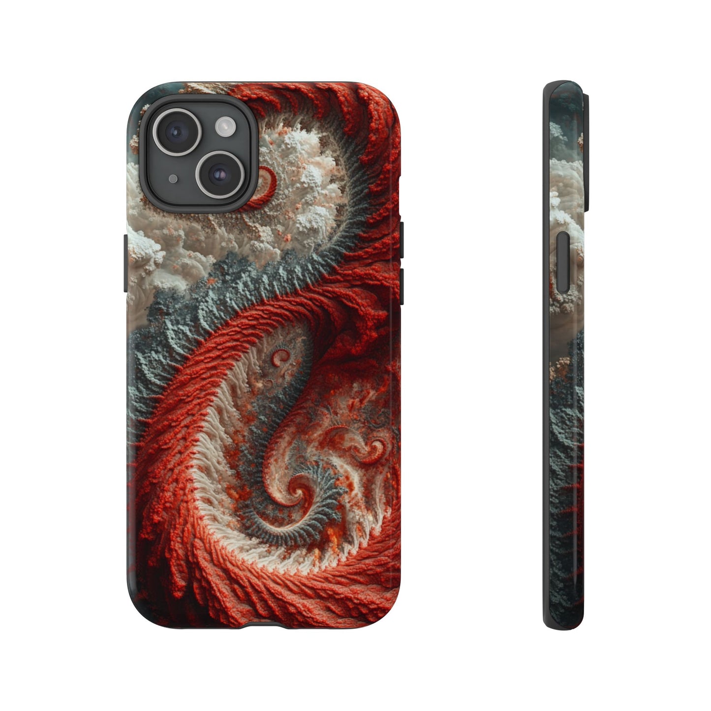 Crimson Spiral Fractal – Tough iPhone Case