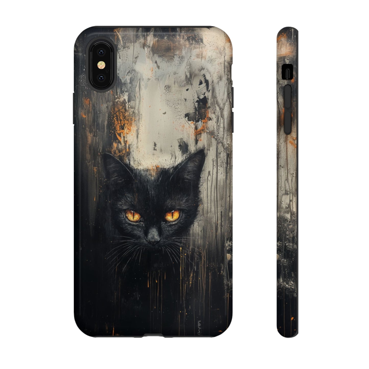 Black Cat Shadow Gaze - Tough iPhone Case