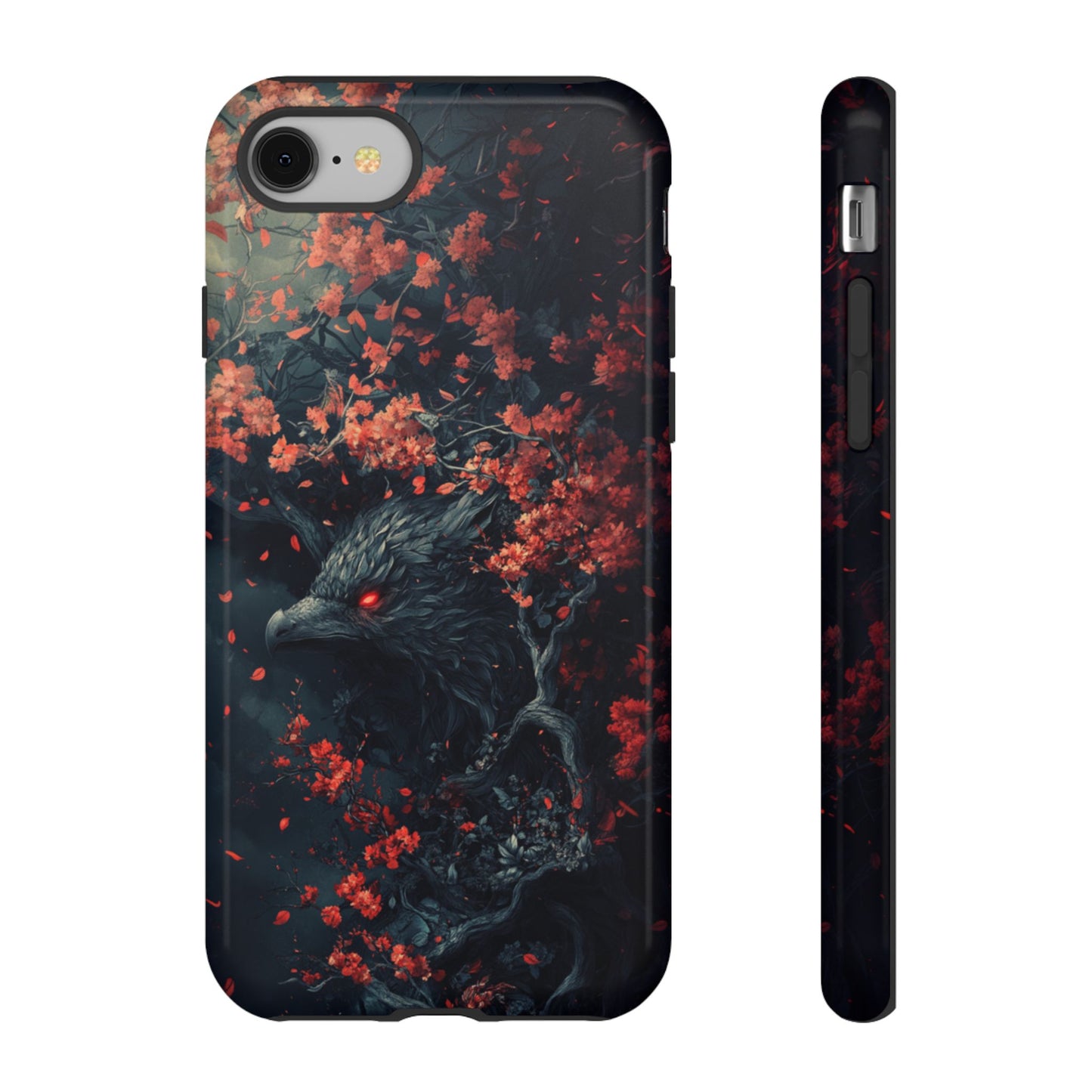 Crimson Raven Bloom – Tough iPhone Case